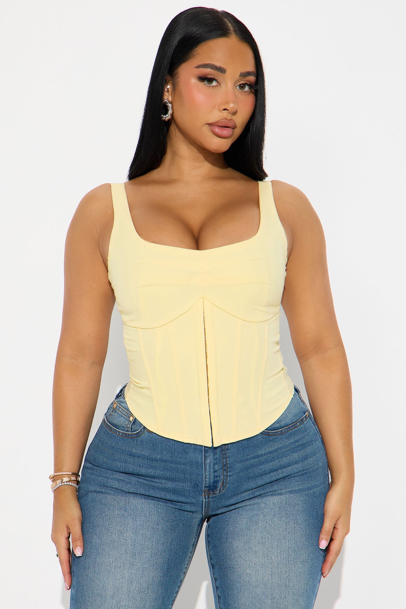 Coastal Breeze Corset Top - Yellow