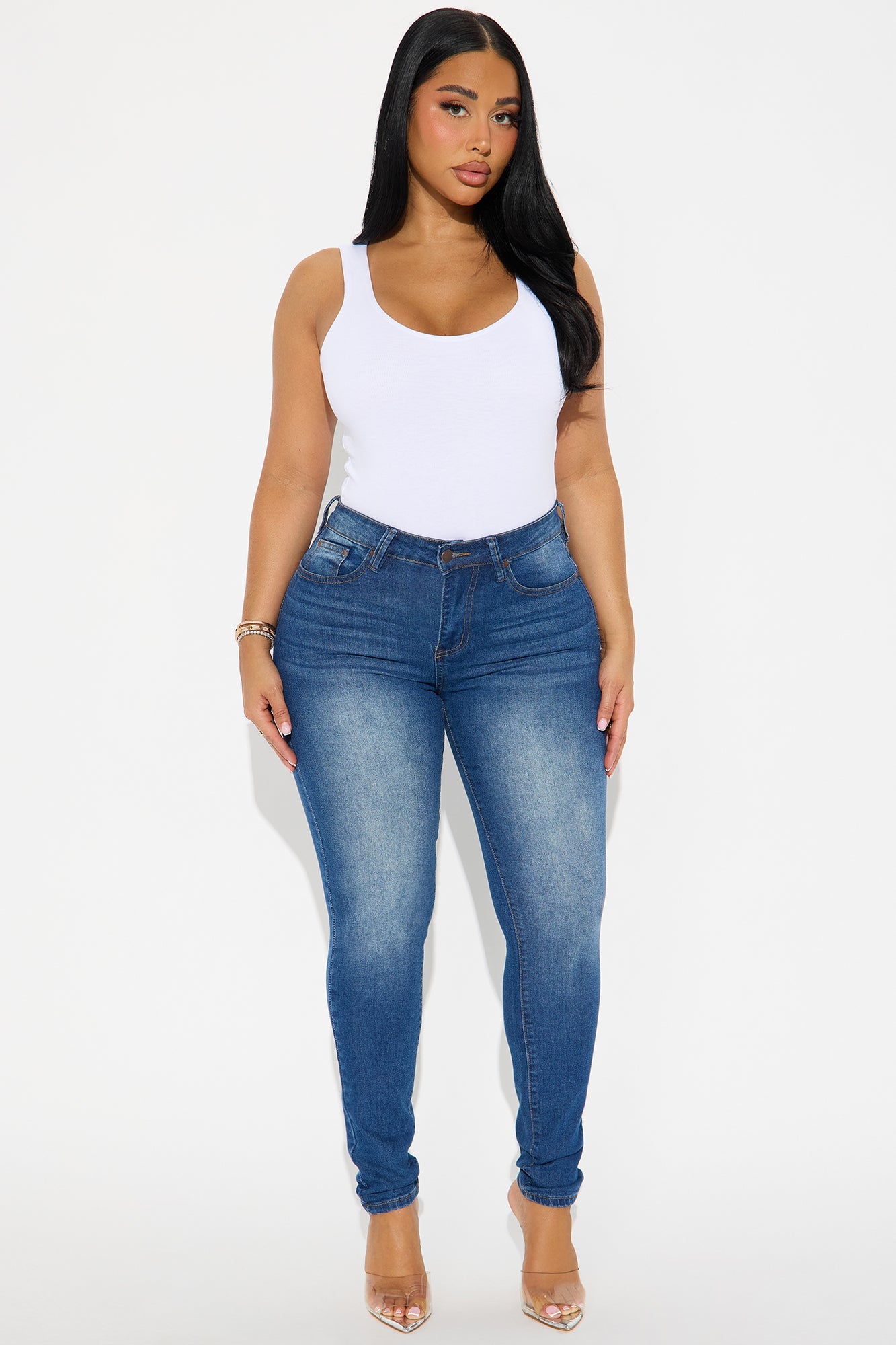 She's Fire Stretch Skinny Jeans - Medium Wash