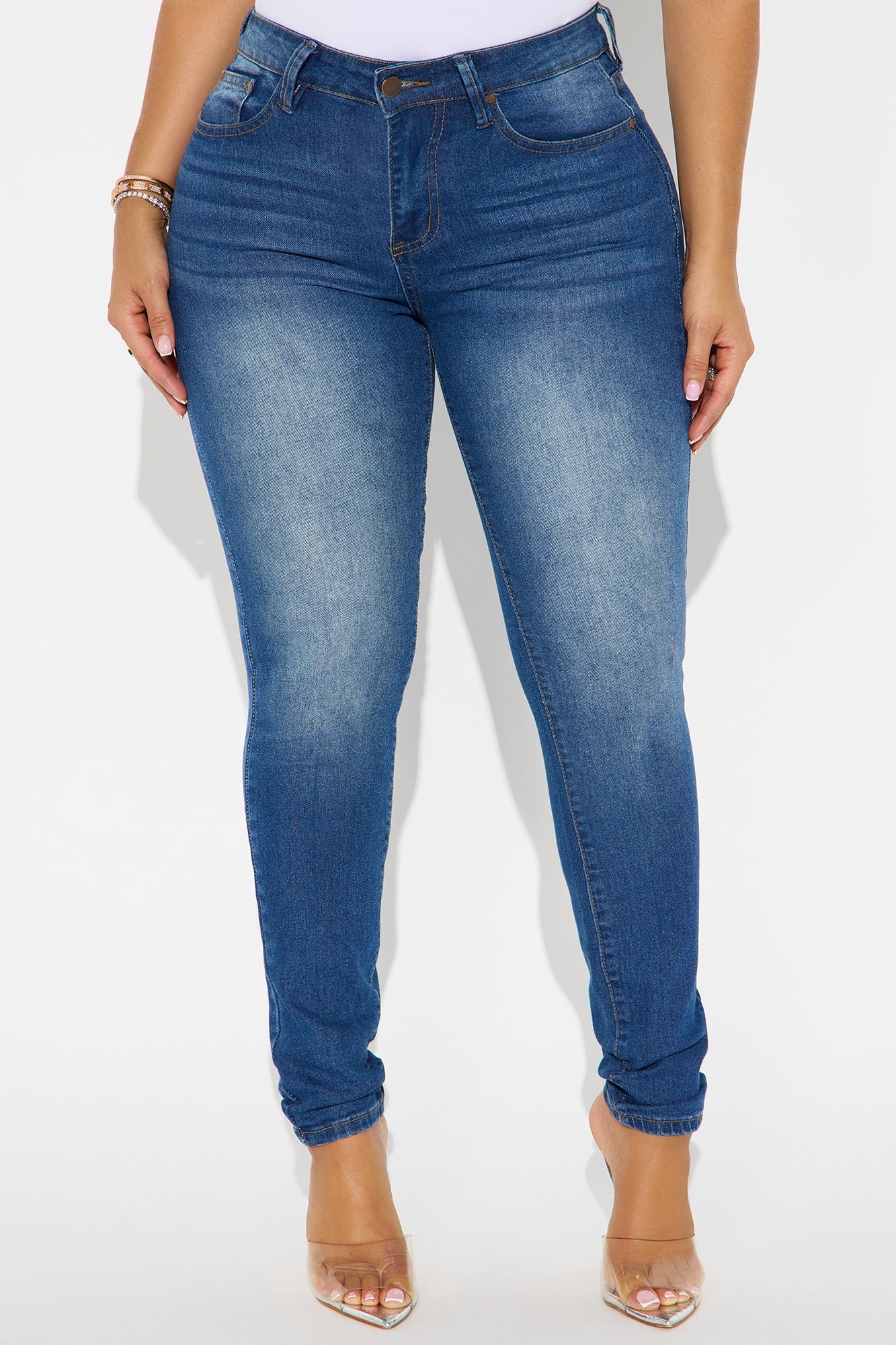 She's Fire Stretch Skinny Jeans - Medium Wash