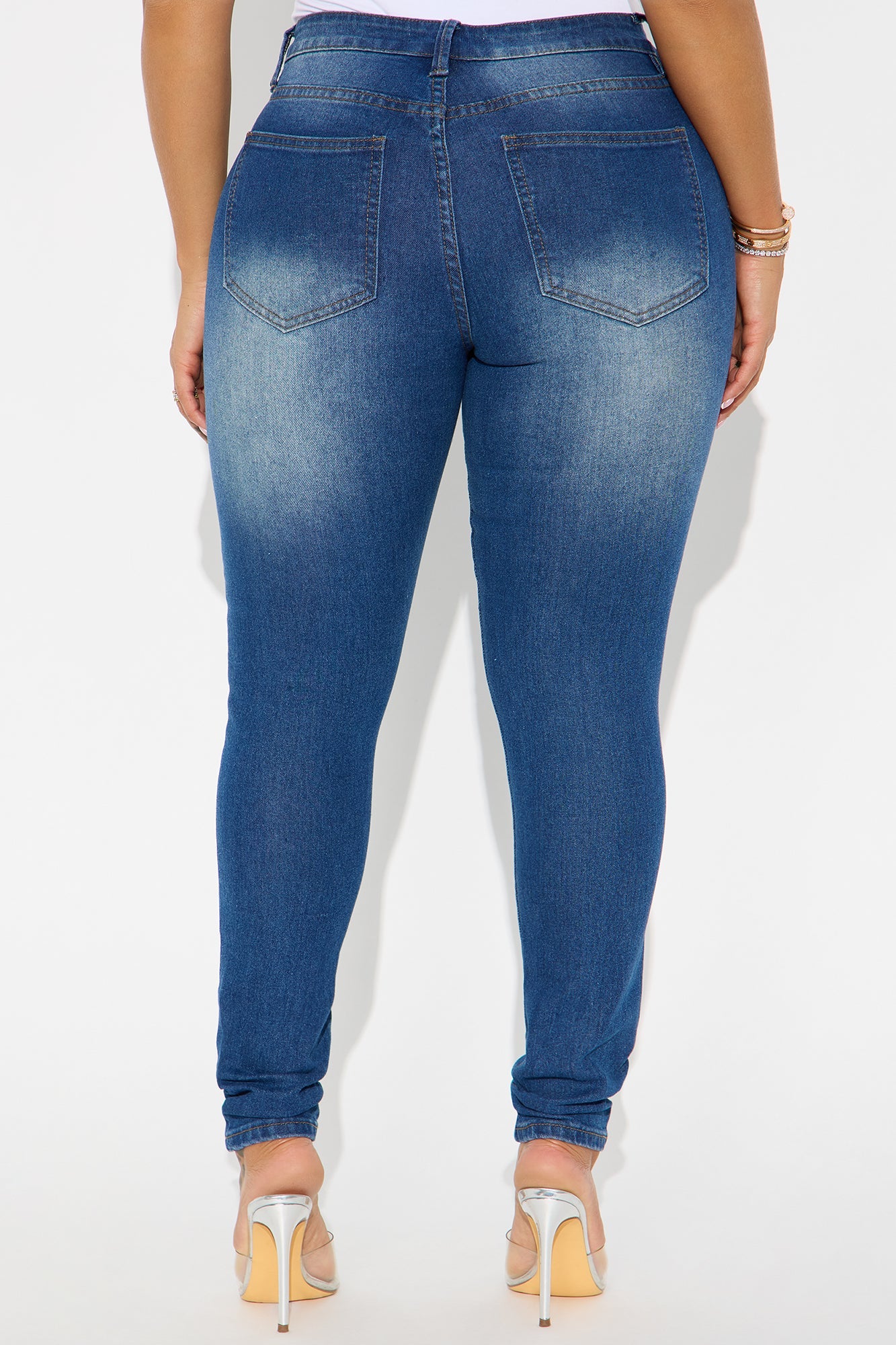 She's Fire Stretch Skinny Jeans - Medium Wash