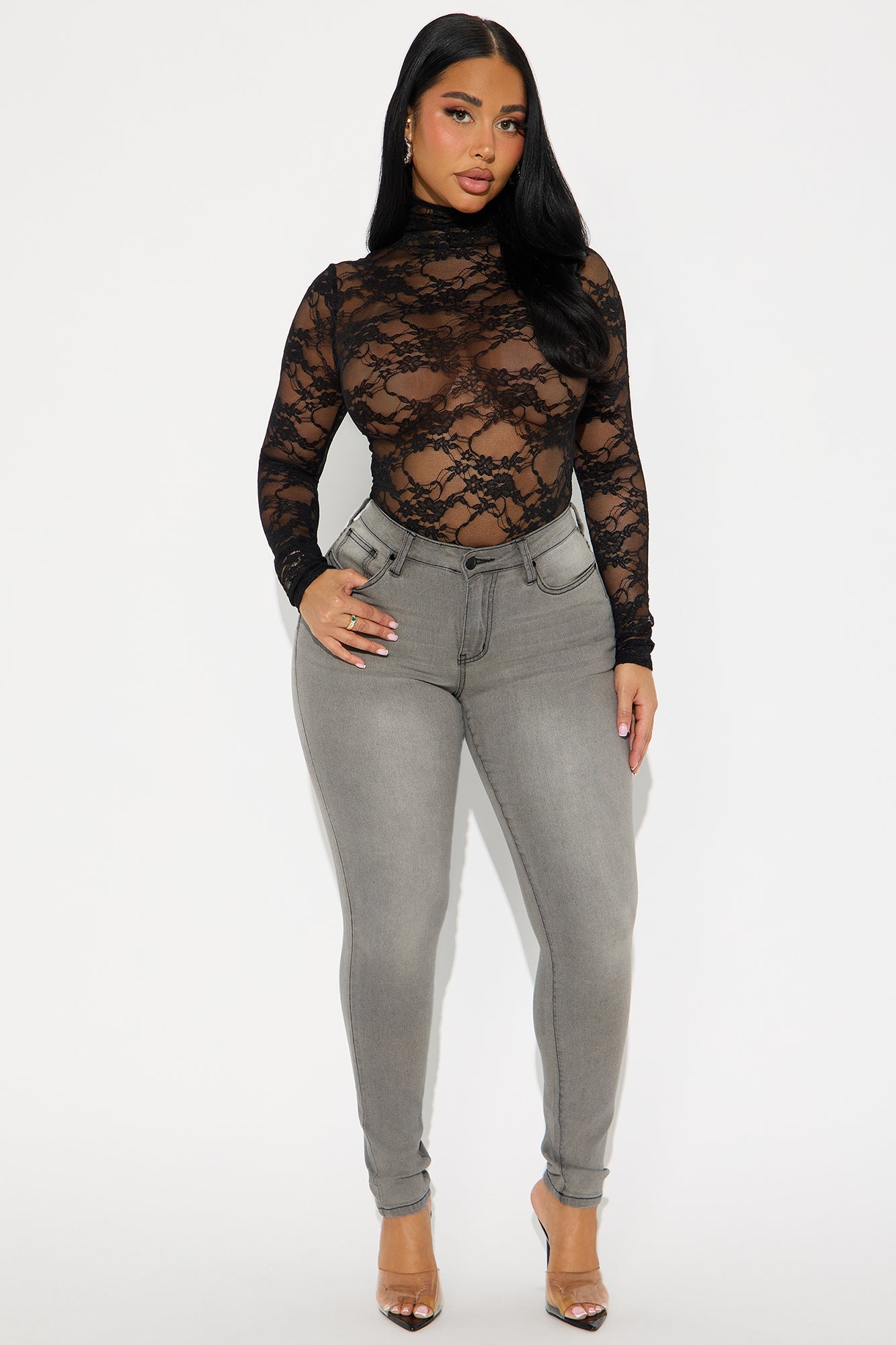 She's Fire Stretch Skinny Jeans - Grey