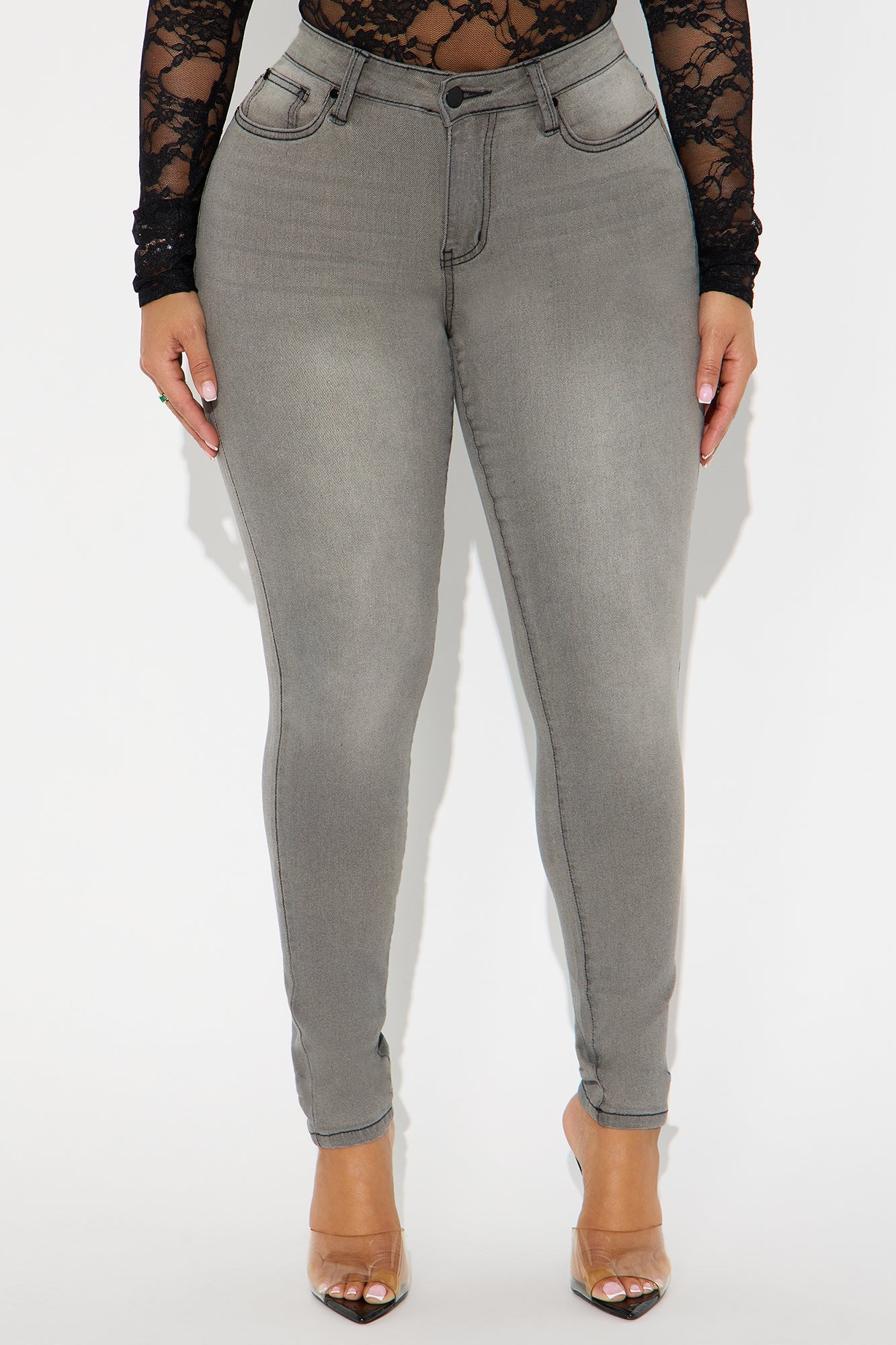 She's Fire Stretch Skinny Jeans - Grey