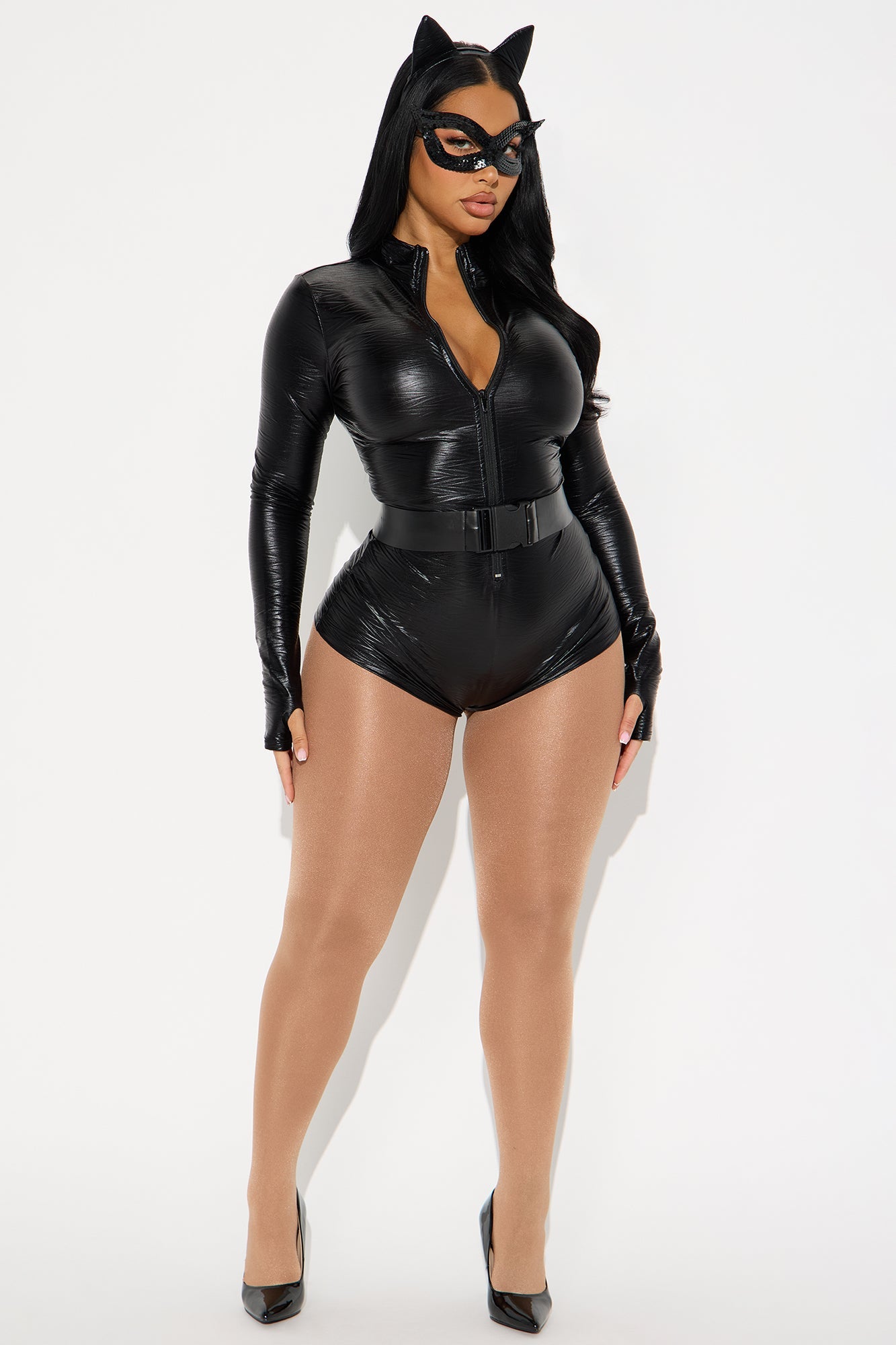 Night Stalker Cat 4 Piece Costume Set - Black