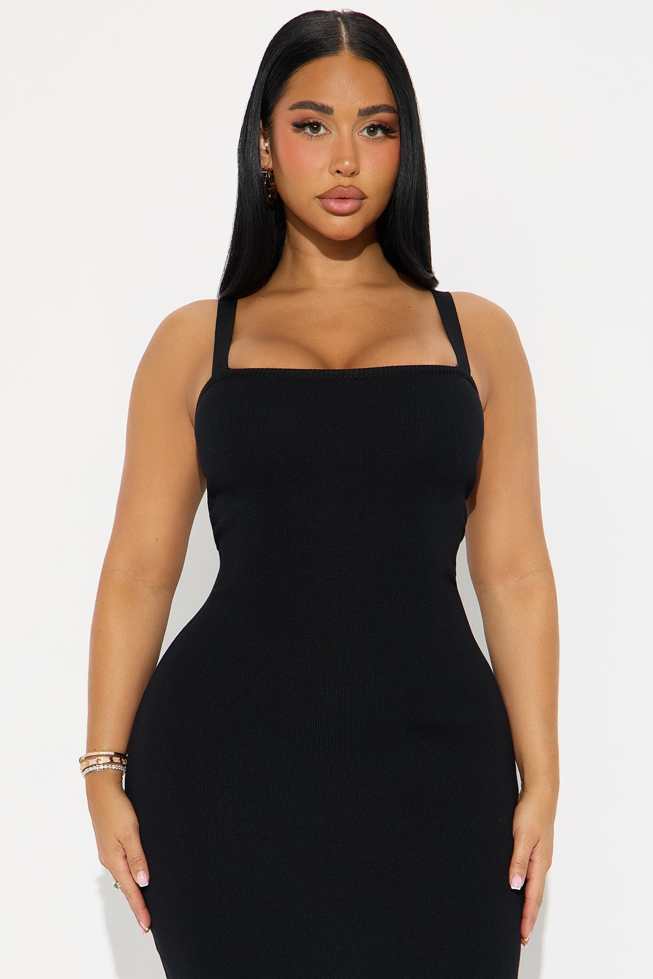 All I Want Sweater Midi Dress Set - Black/White