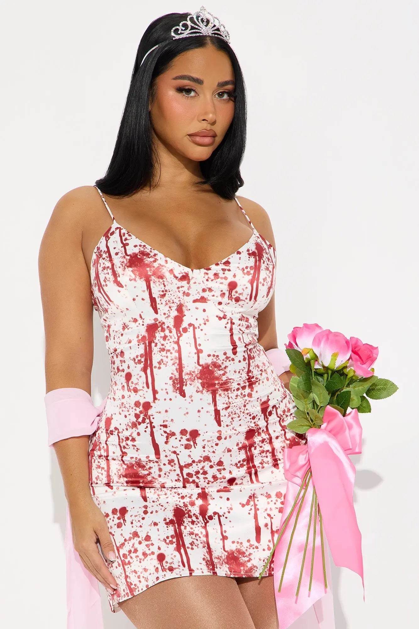 Scream Queen 4 Piece Costume Set - White/combo 
