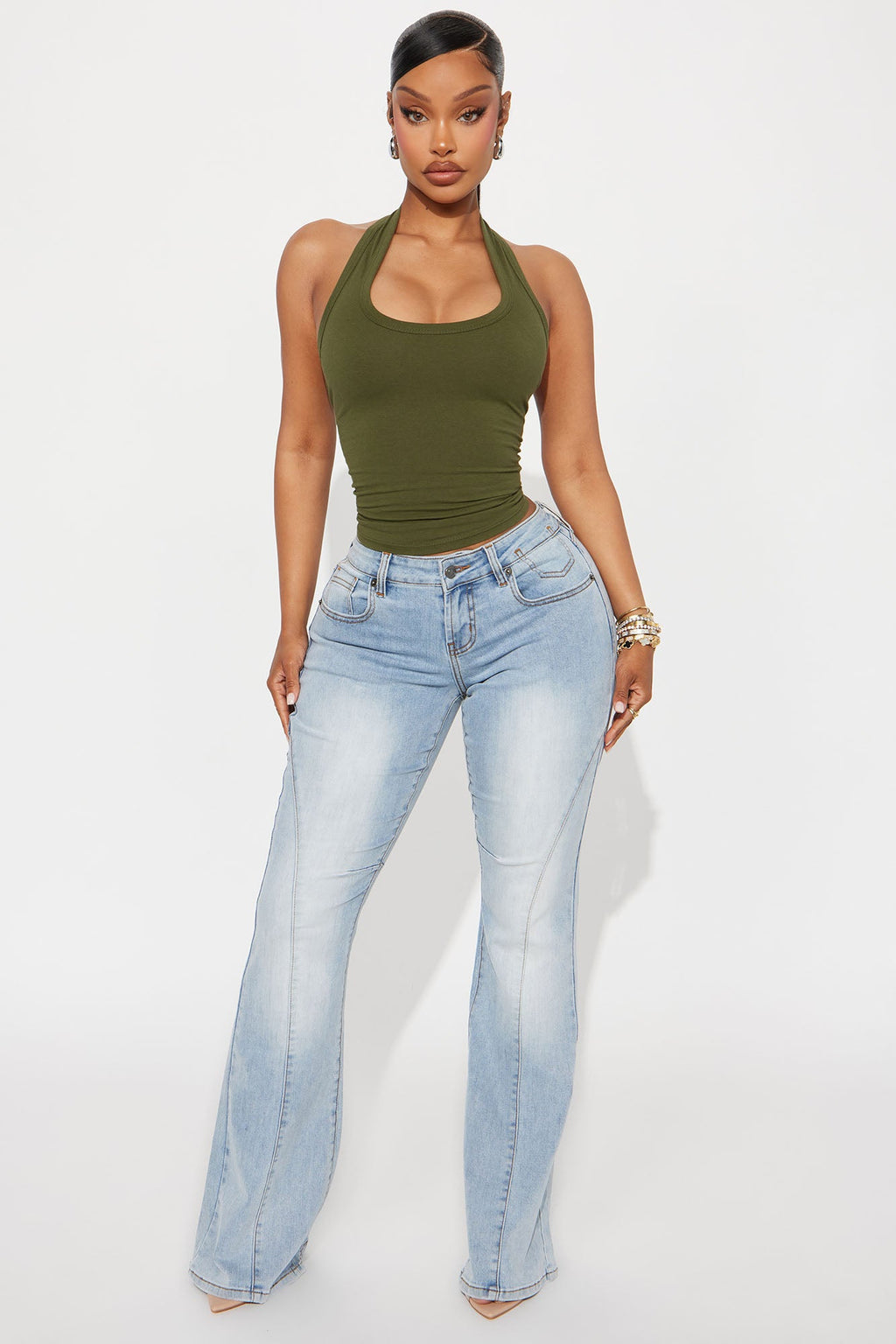 Day In The Life Halter Top - Olive