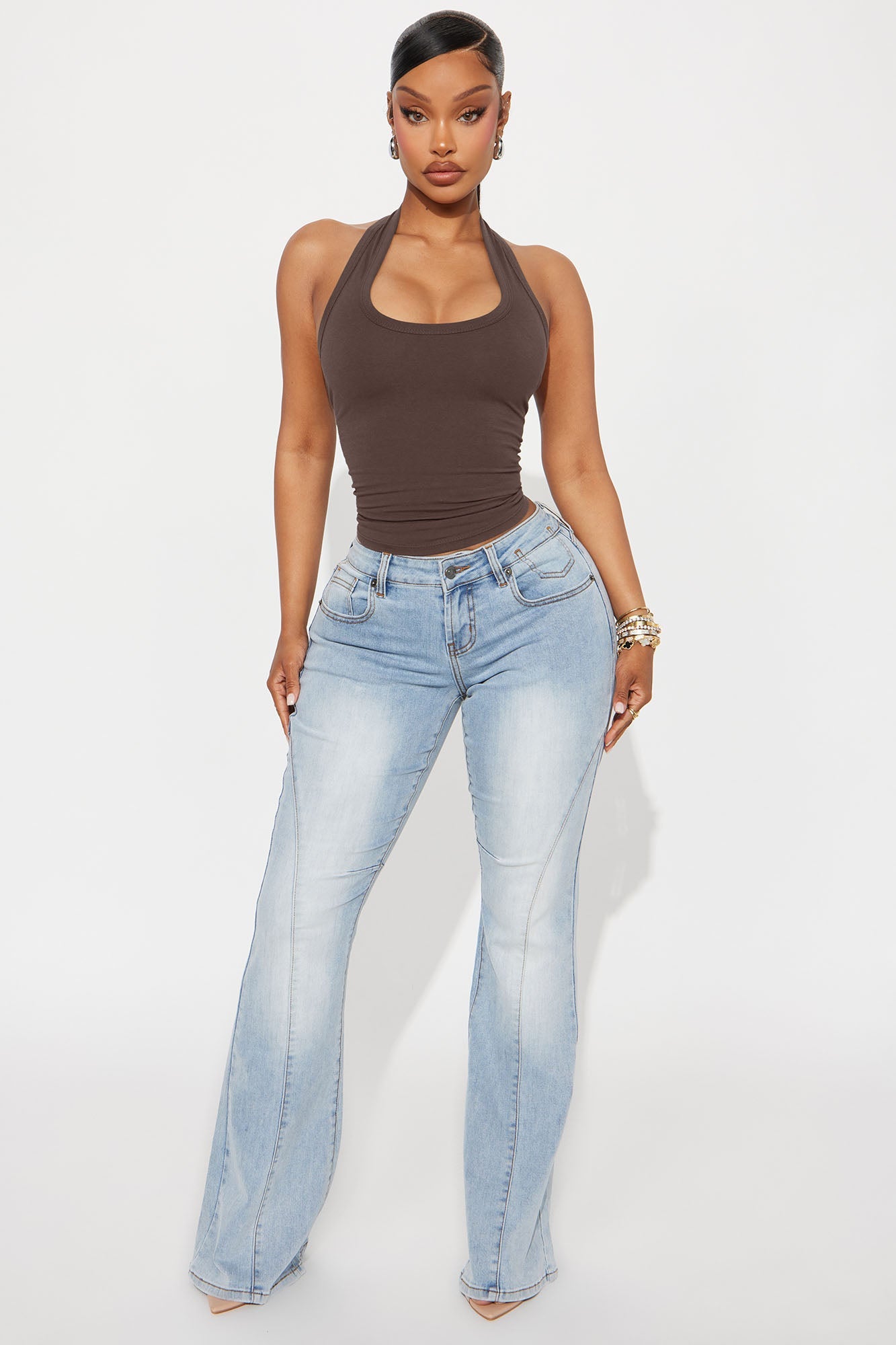 Day In The Life Halter Top - Brown