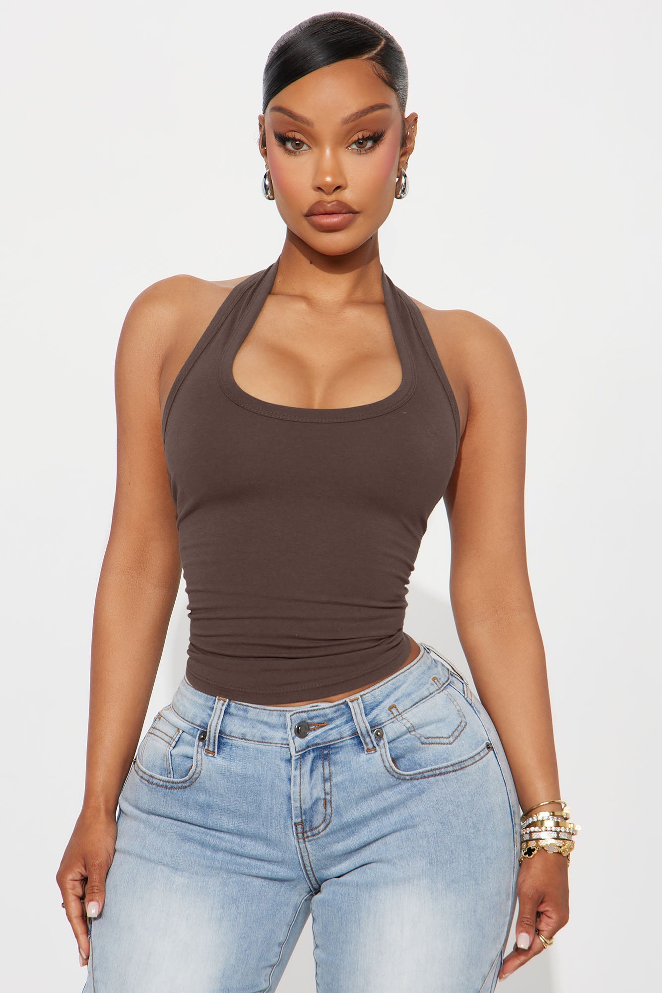 Day In The Life Halter Top - Brown