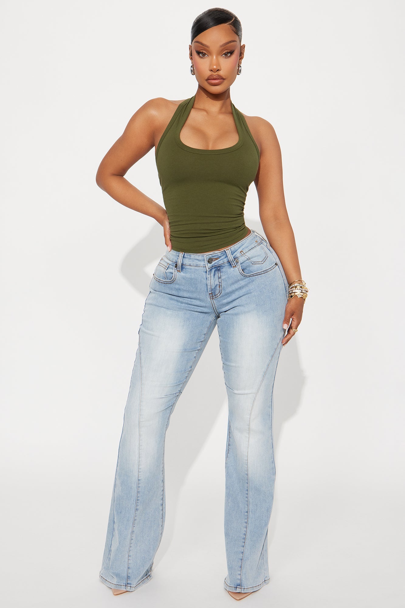 Raleigh Mid Rise Flare Jeans - Light Wash