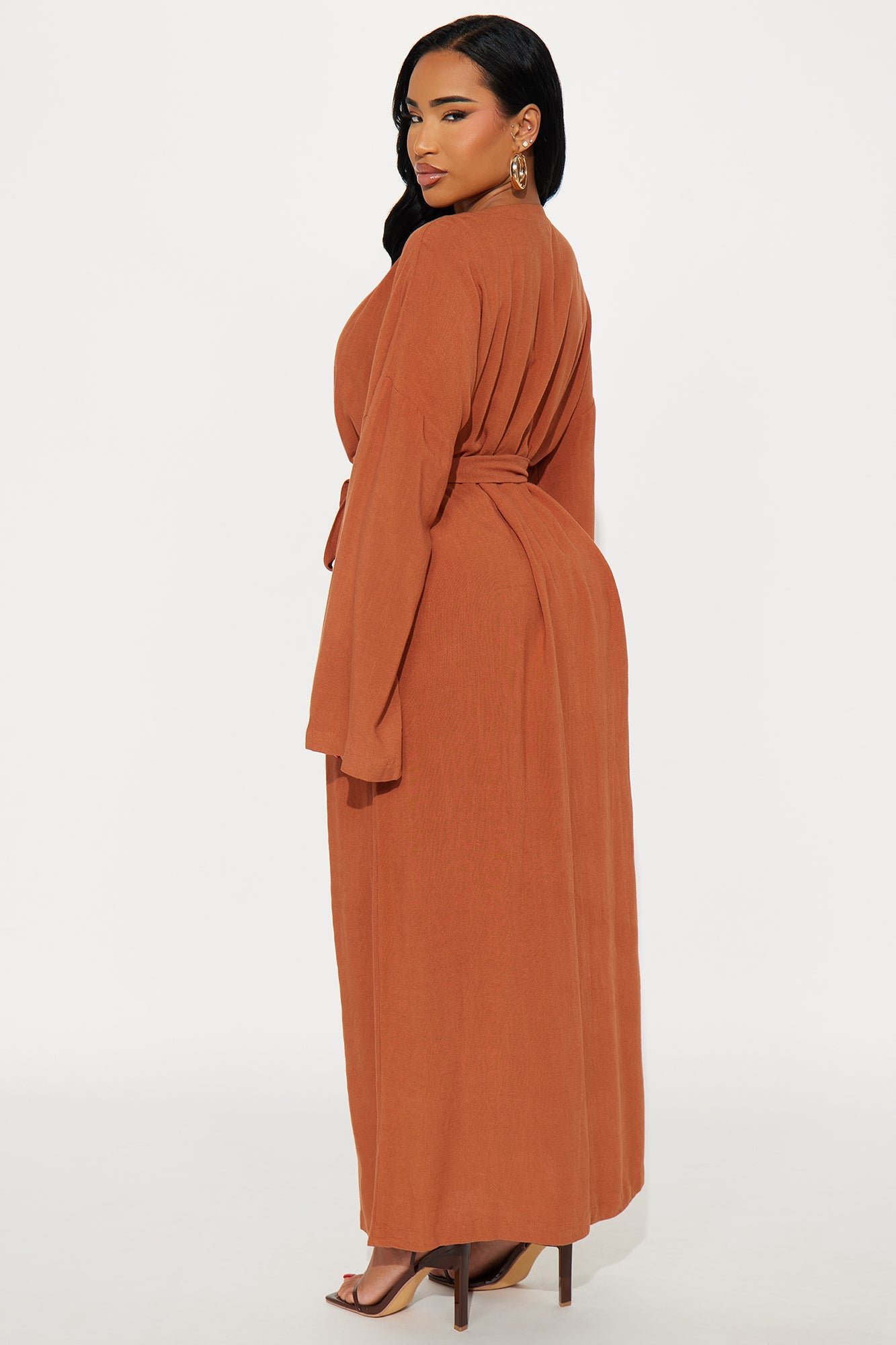 Vacay Vibe Linen Mini Dress Set - Camel
