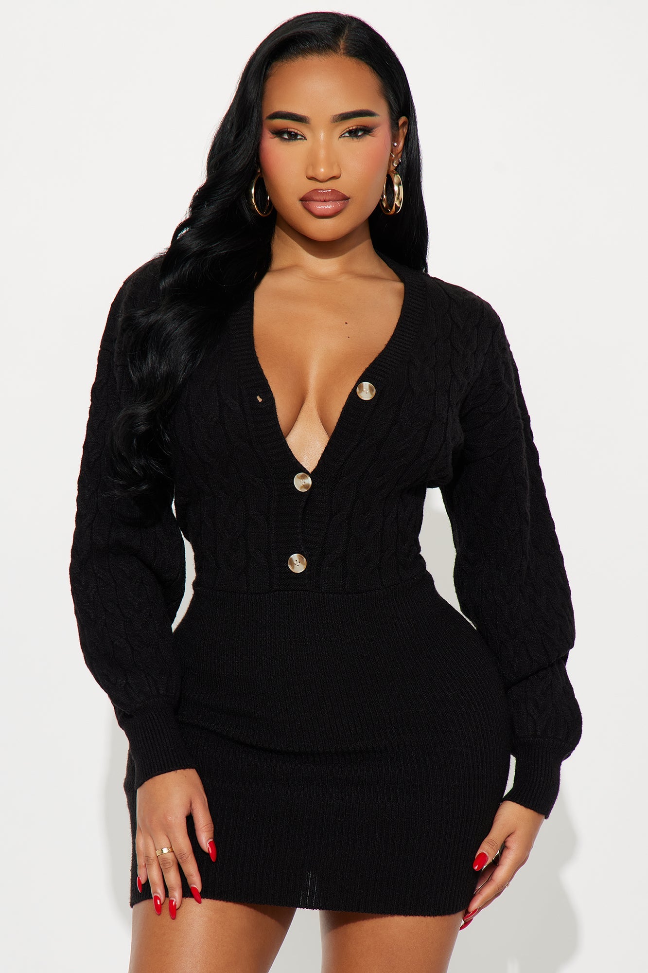 Tall Michelle Sweater Mini Dress - Black