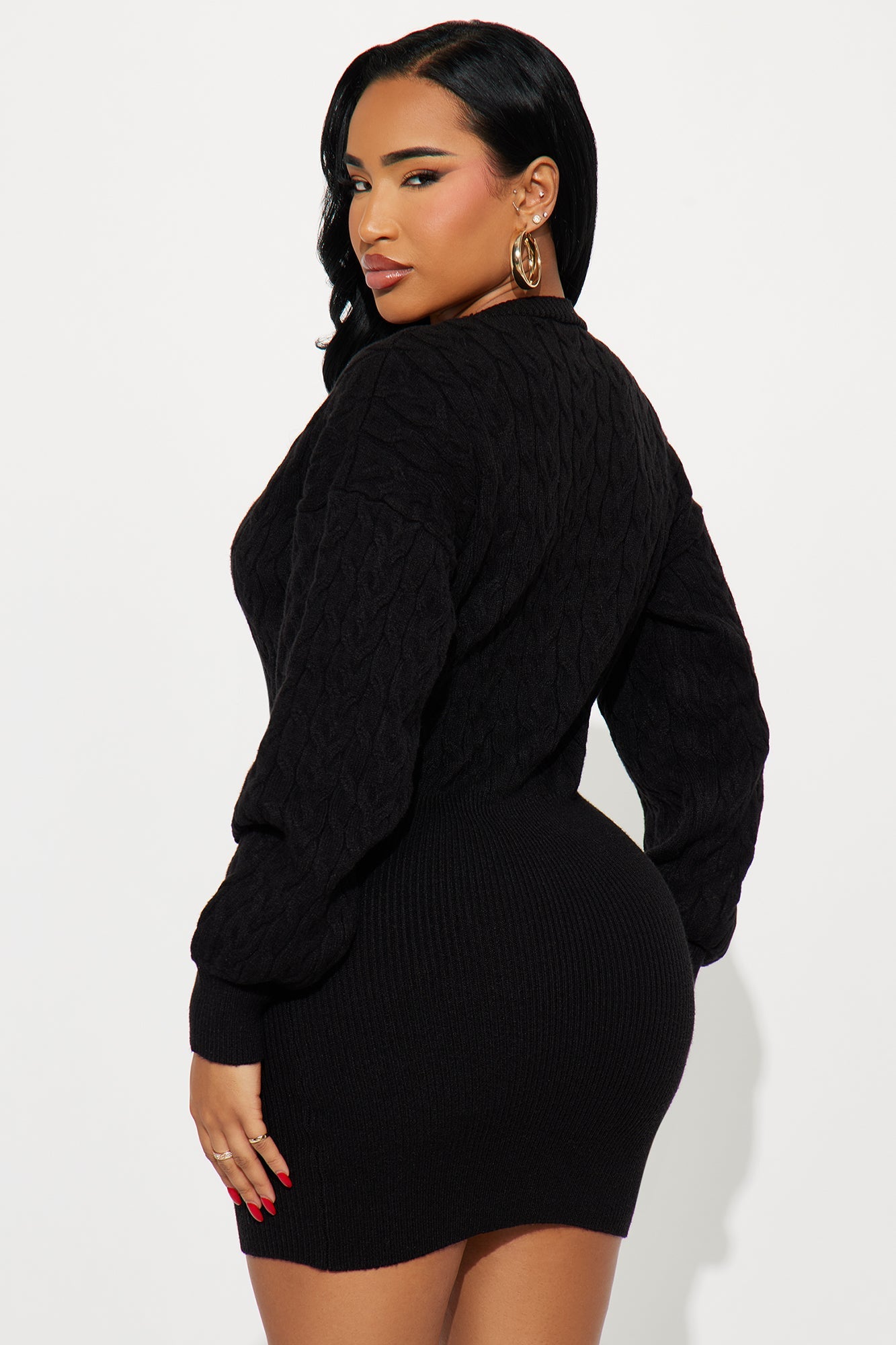 Tall Michelle Sweater Mini Dress - Black