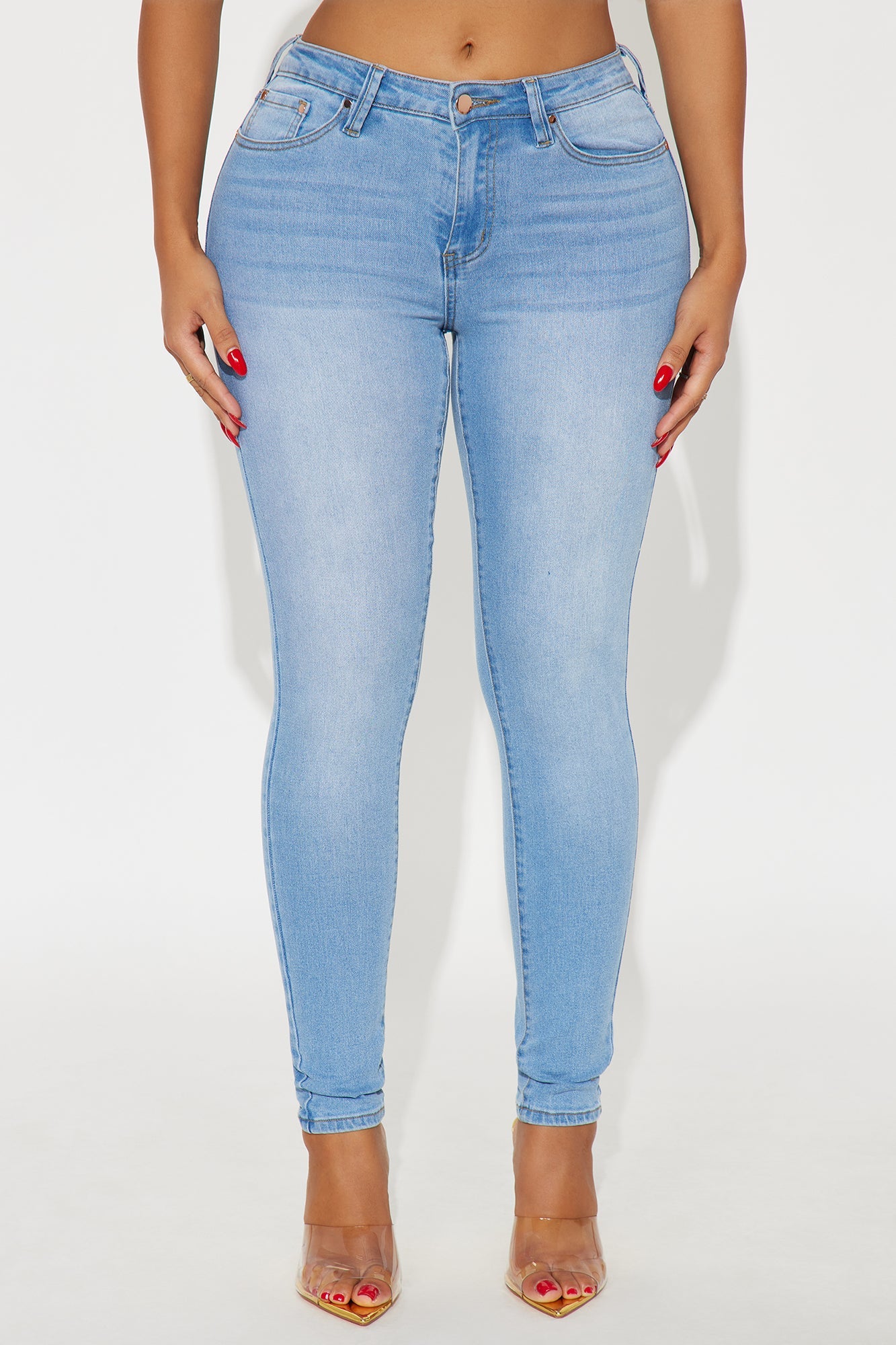 She's Fire Stretch Skinny Jeans - Light Wash