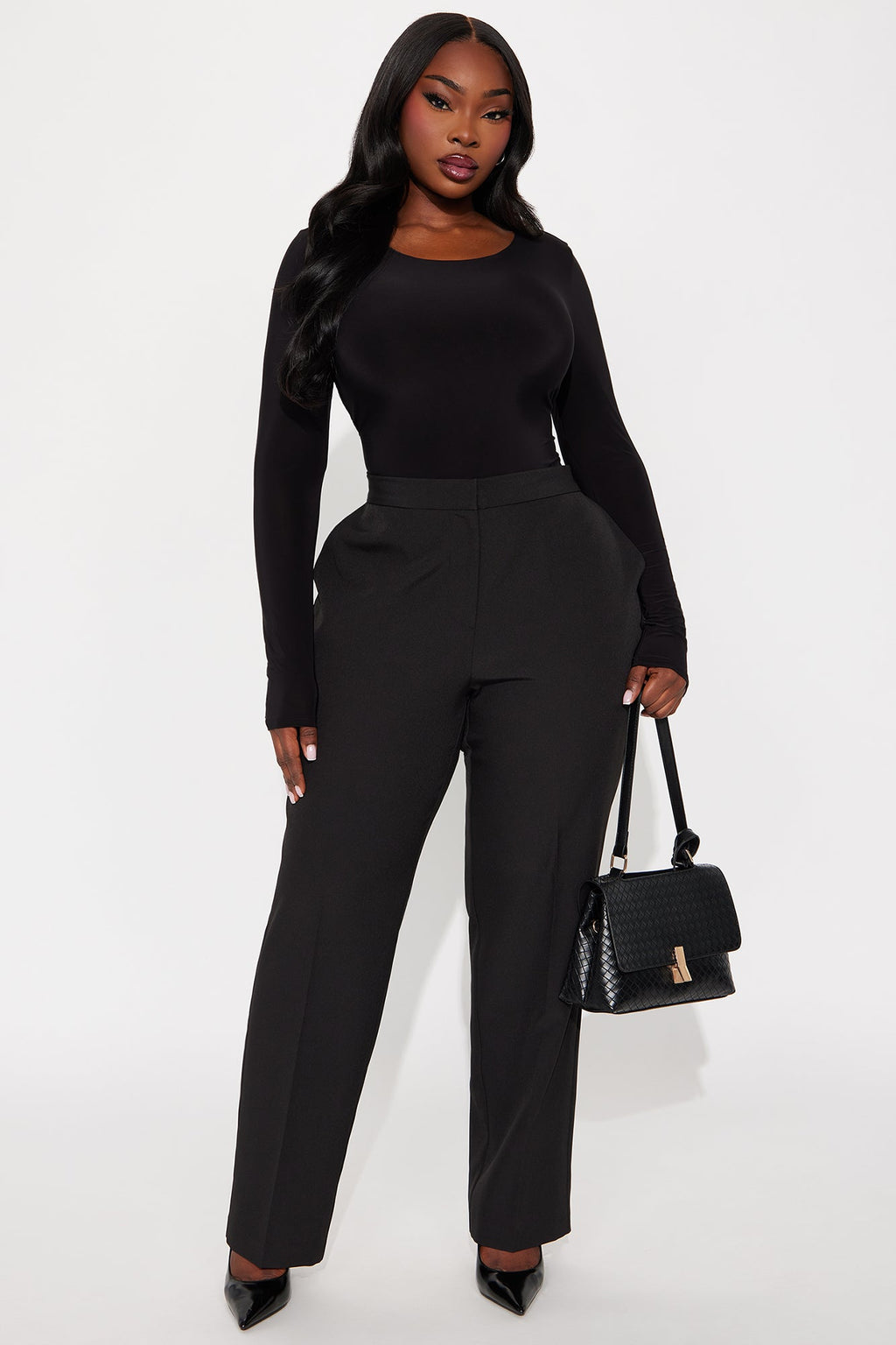 Nikki Skinny Leg Trouser Pant 30″ - Black