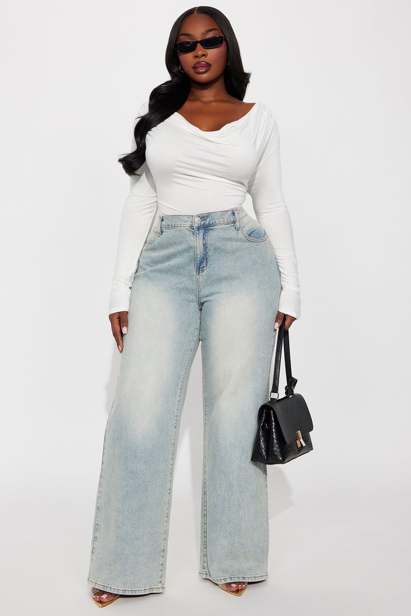 Yesenia Ruched Cowl Neck Top - White