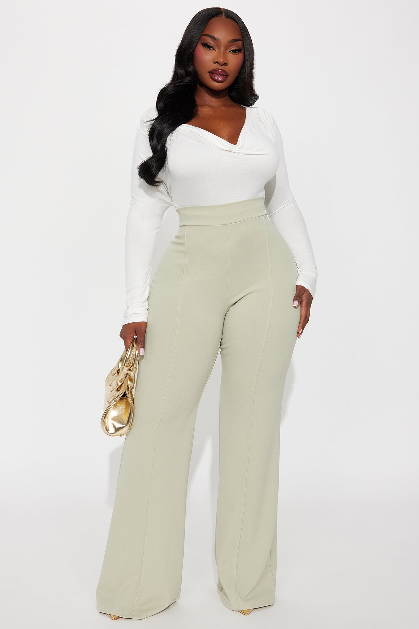 Tall Victoria High Waisted Dress Pants - Sage