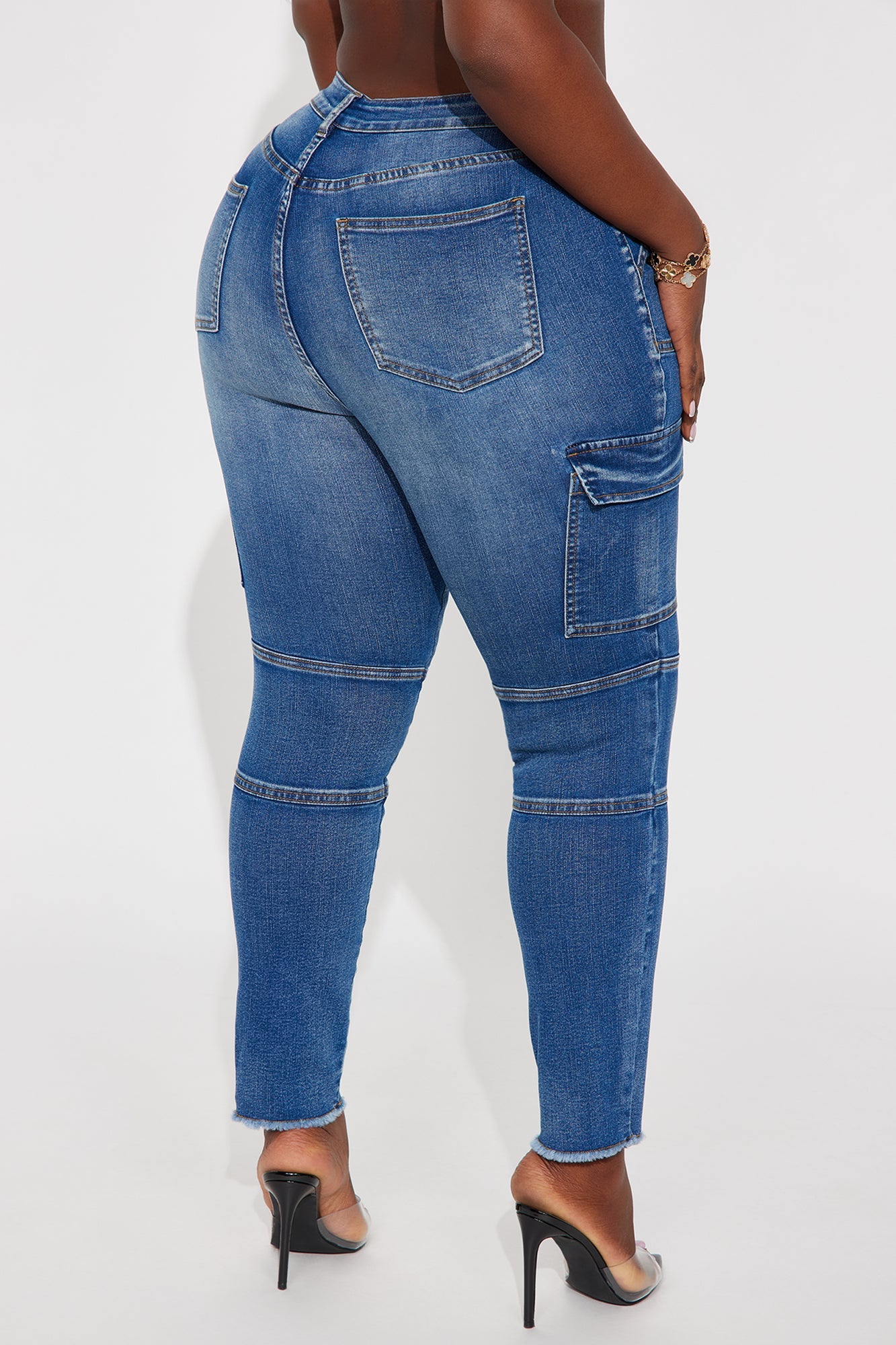 Guilty Pleasure Cargo Skinny Jeans - Medium Wash