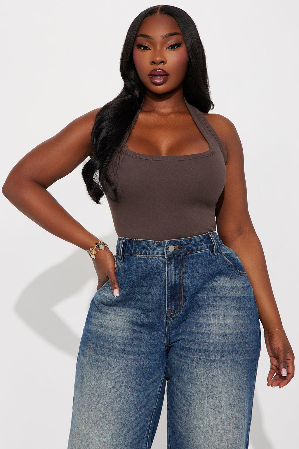 Day In The Life Halter Top - Brown