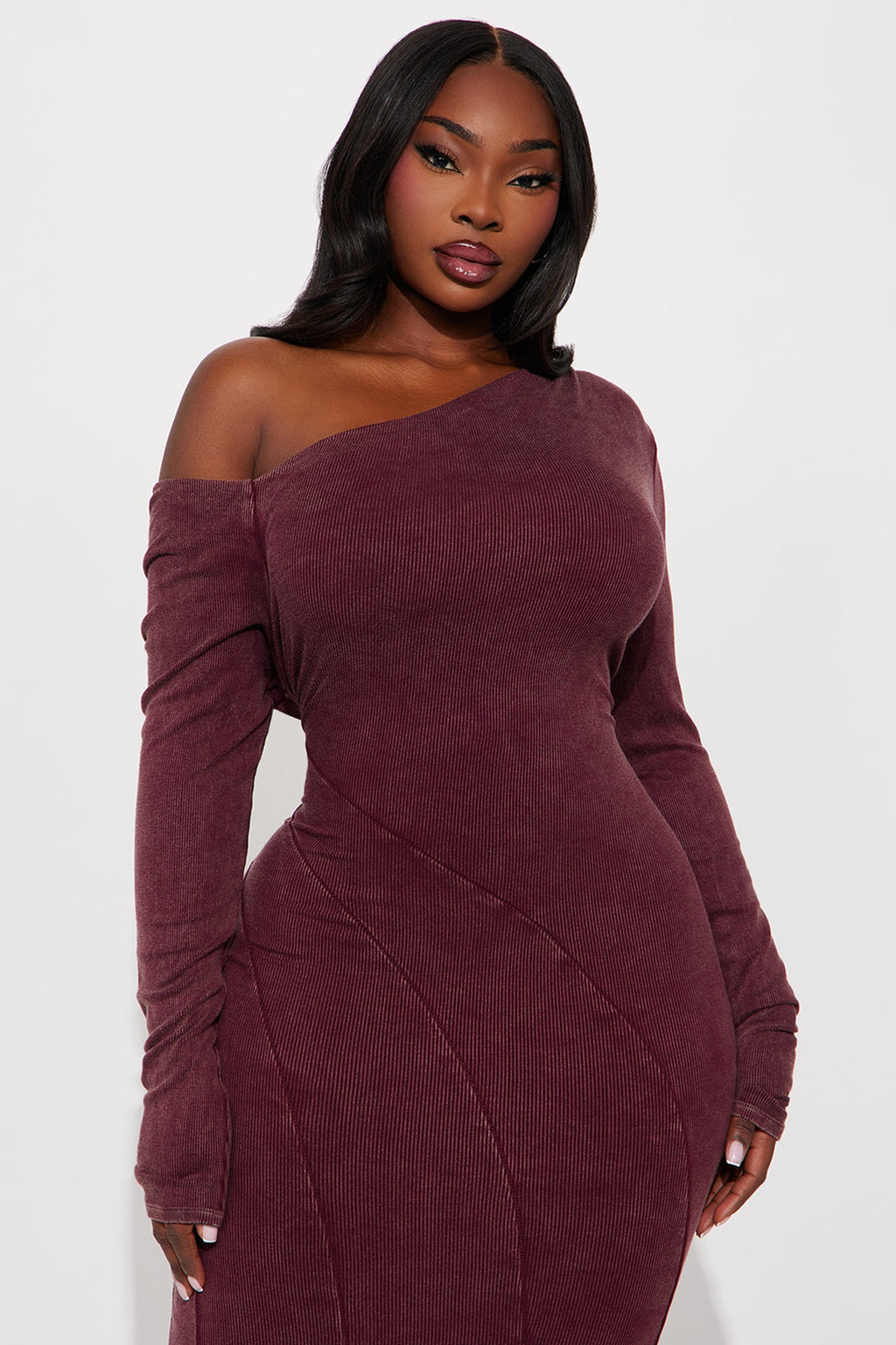 Zadie Ribbed Maxi Dress - Plum