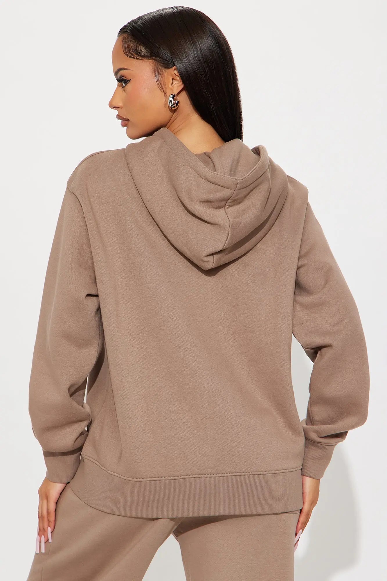 Stole My Ex Boyfriend's Oversized Zip Up Hoodie - Mocha 
