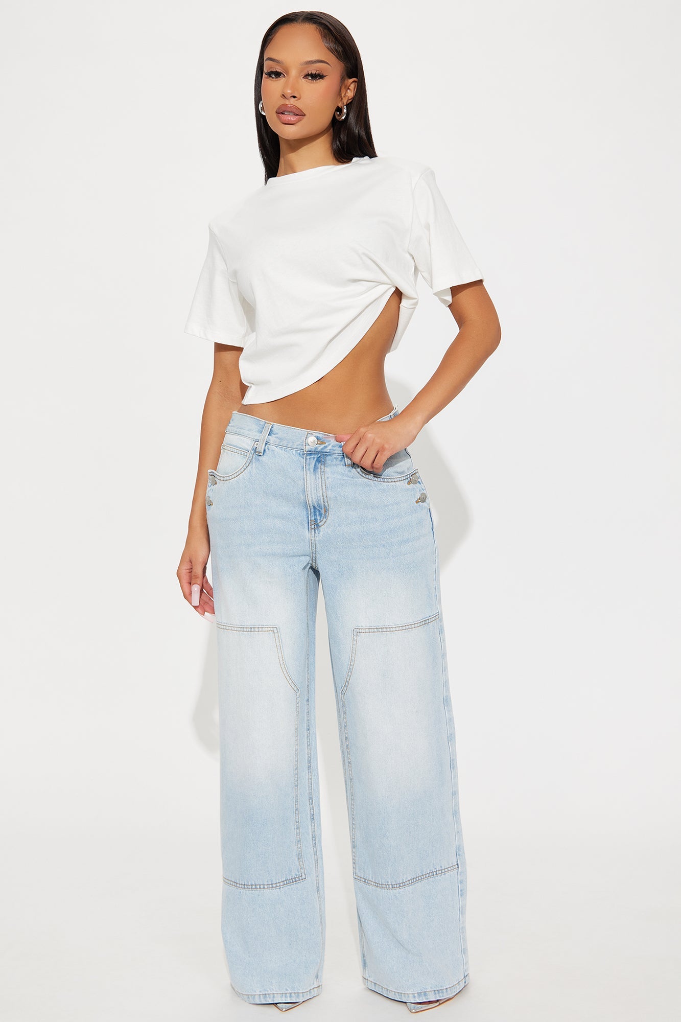 Daybreak Utility Baggy Jeans - Light Wash