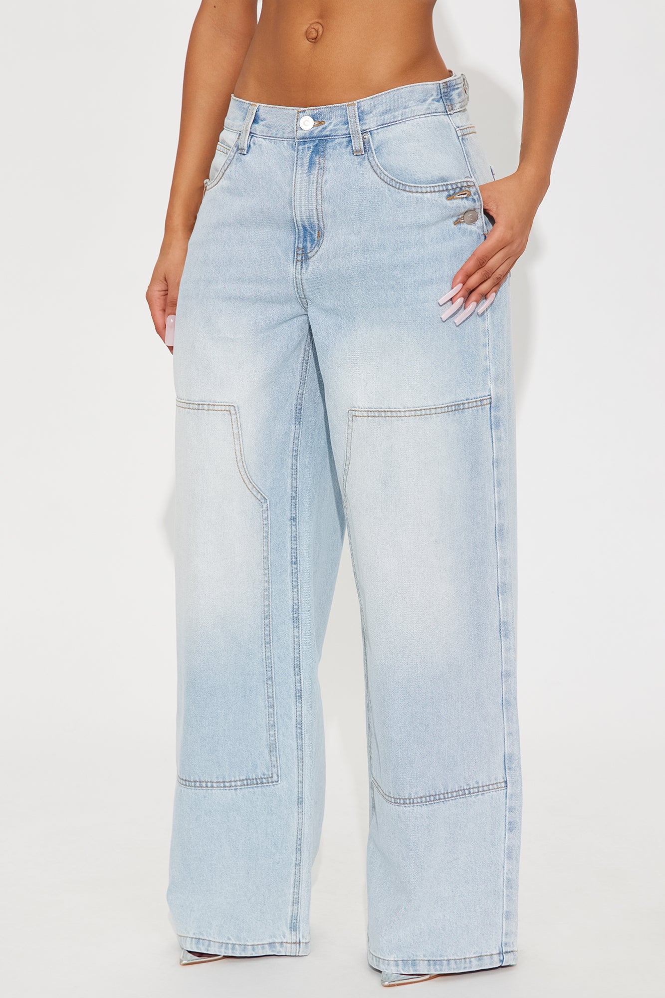 Daybreak Utility Baggy Jeans - Light Wash