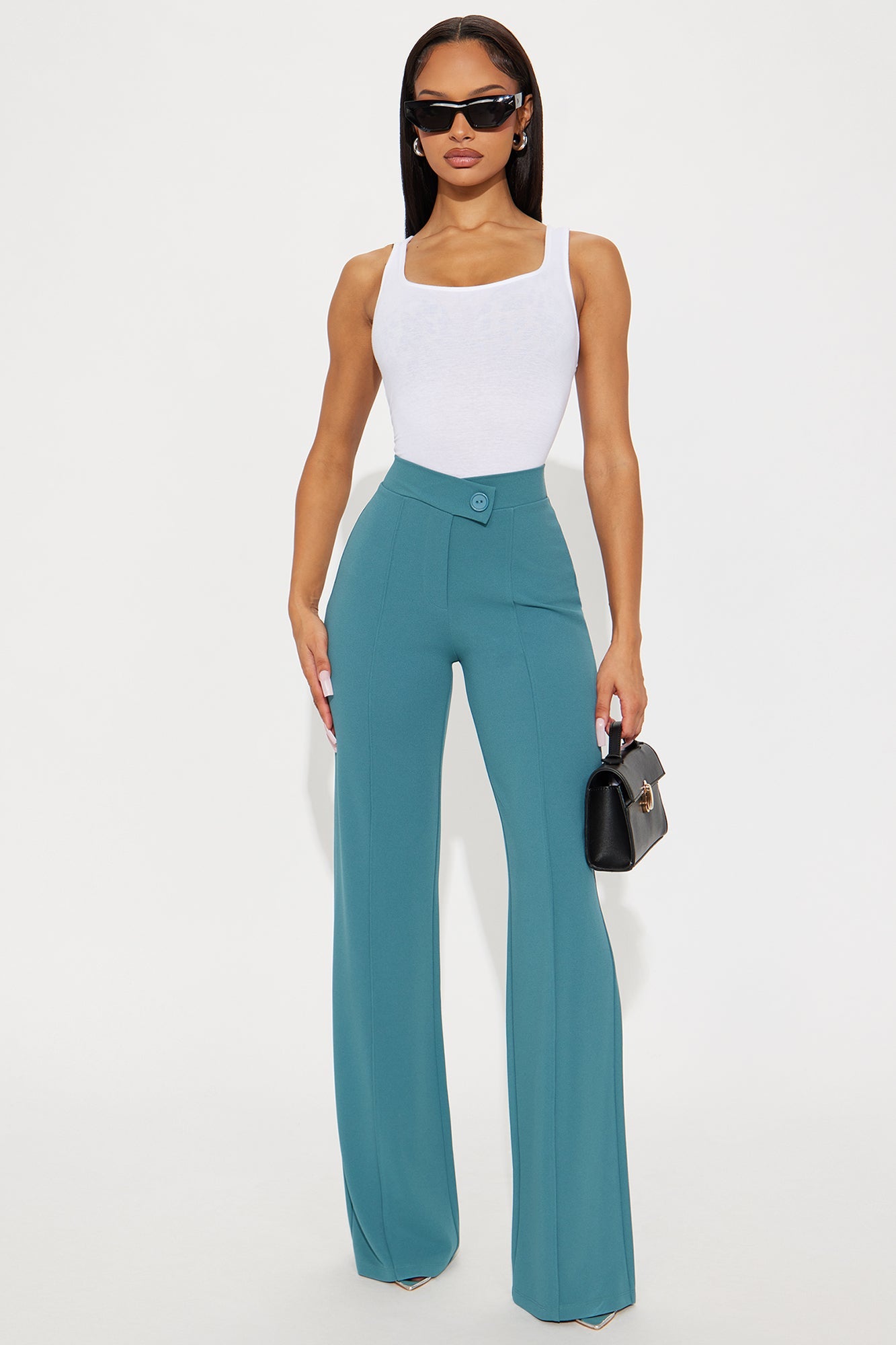 Call It Even Wide Leg Dress Pants - Jade
