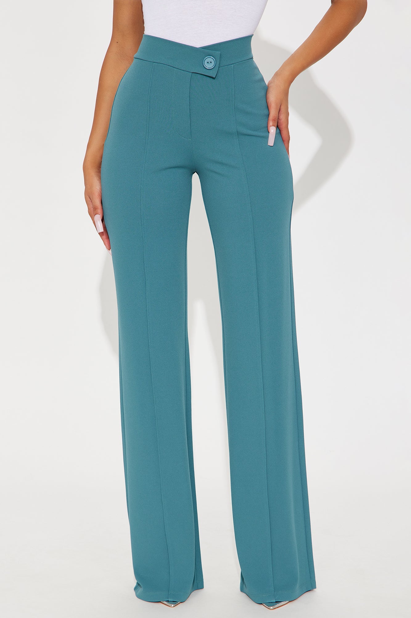 Call It Even Wide Leg Dress Pants - Jade