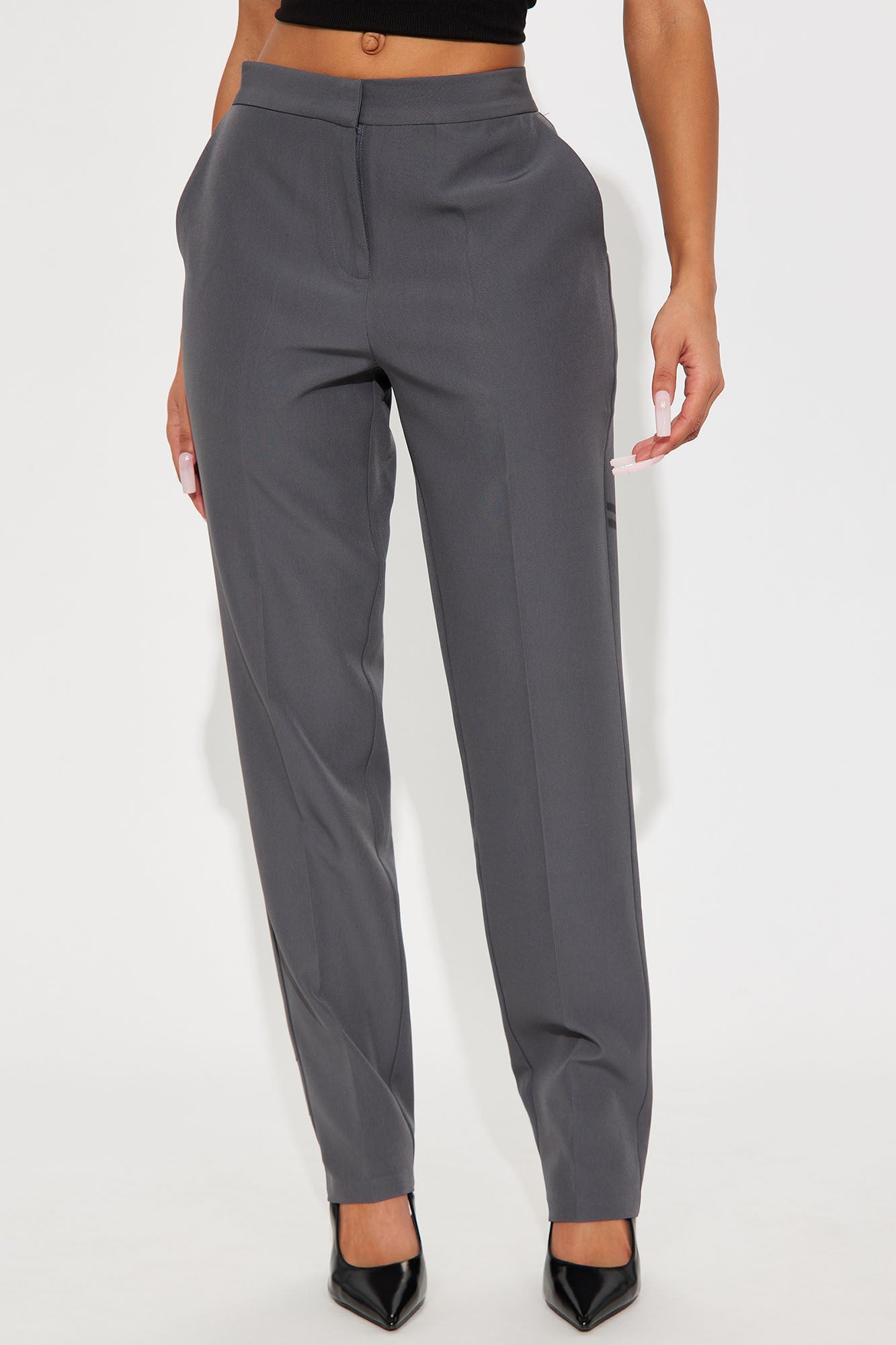 Nikki Skinny Leg Trouser Pant 30″ - Charcoal