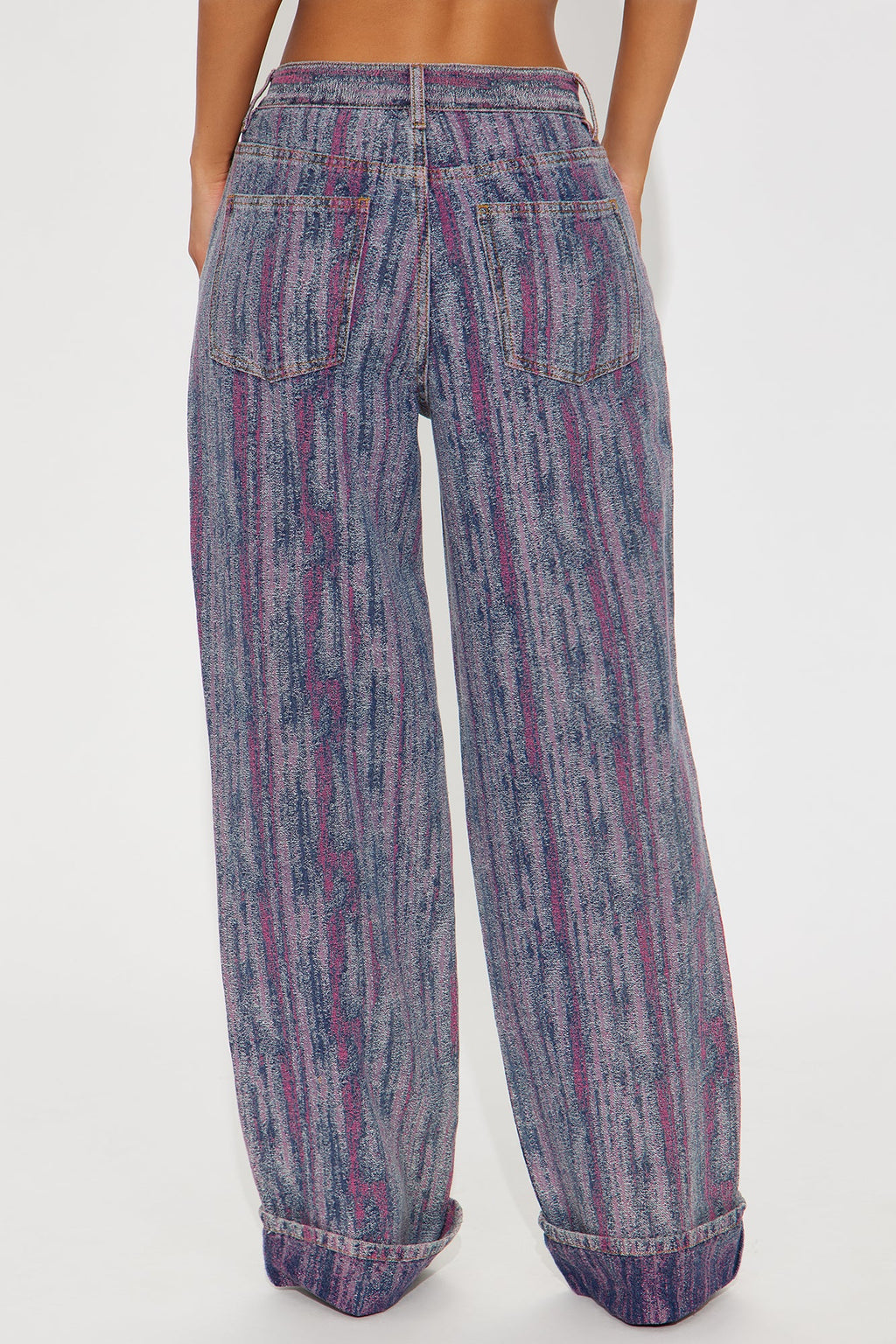 Natural Mystic Jacquard Straight Leg Jeans - Multi Color
