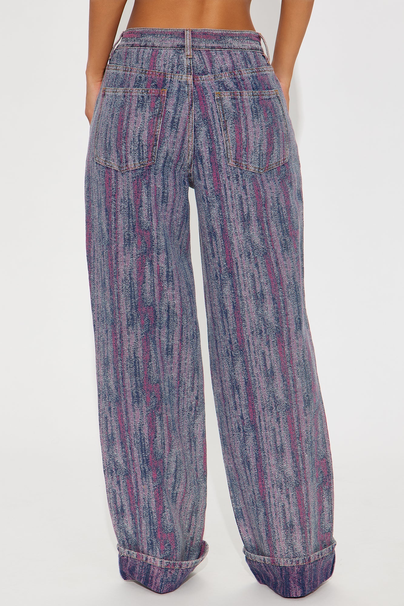 Natural Mystic Jacquard Straight Leg Jeans - Multi Color