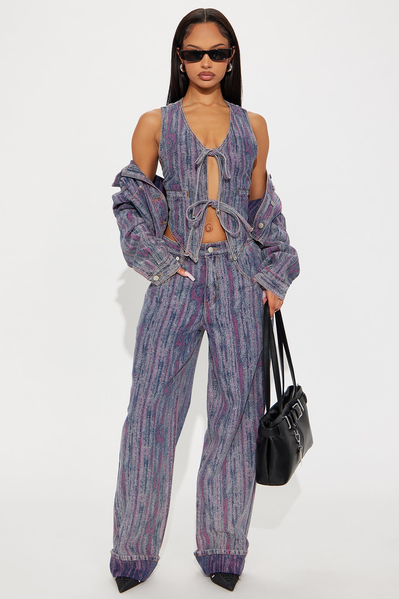 Natural Mystic Jacquard Straight Leg Jeans - Multi Color