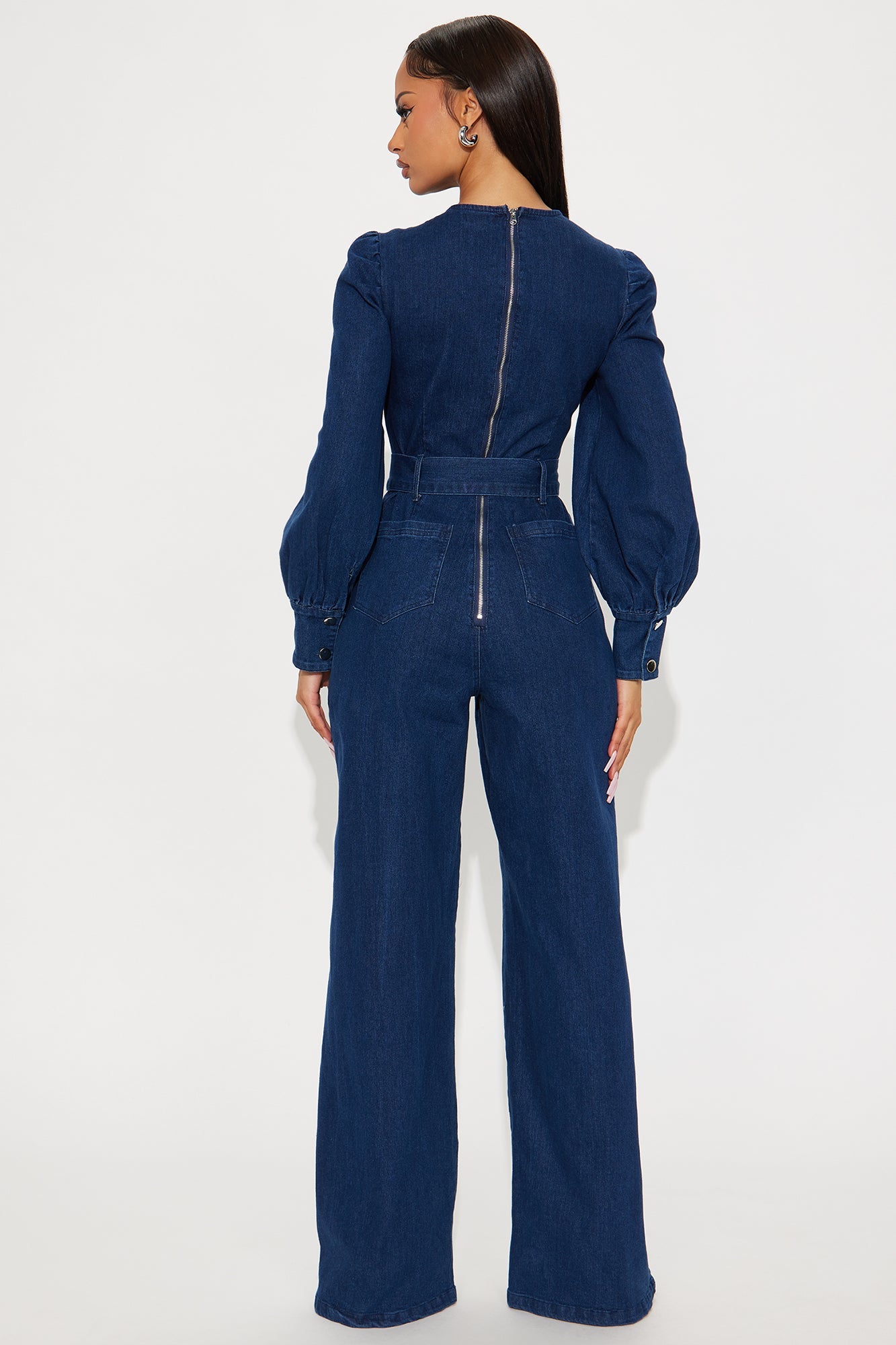 Melora Denim Wide Leg Jumpsuit - Dark Denim