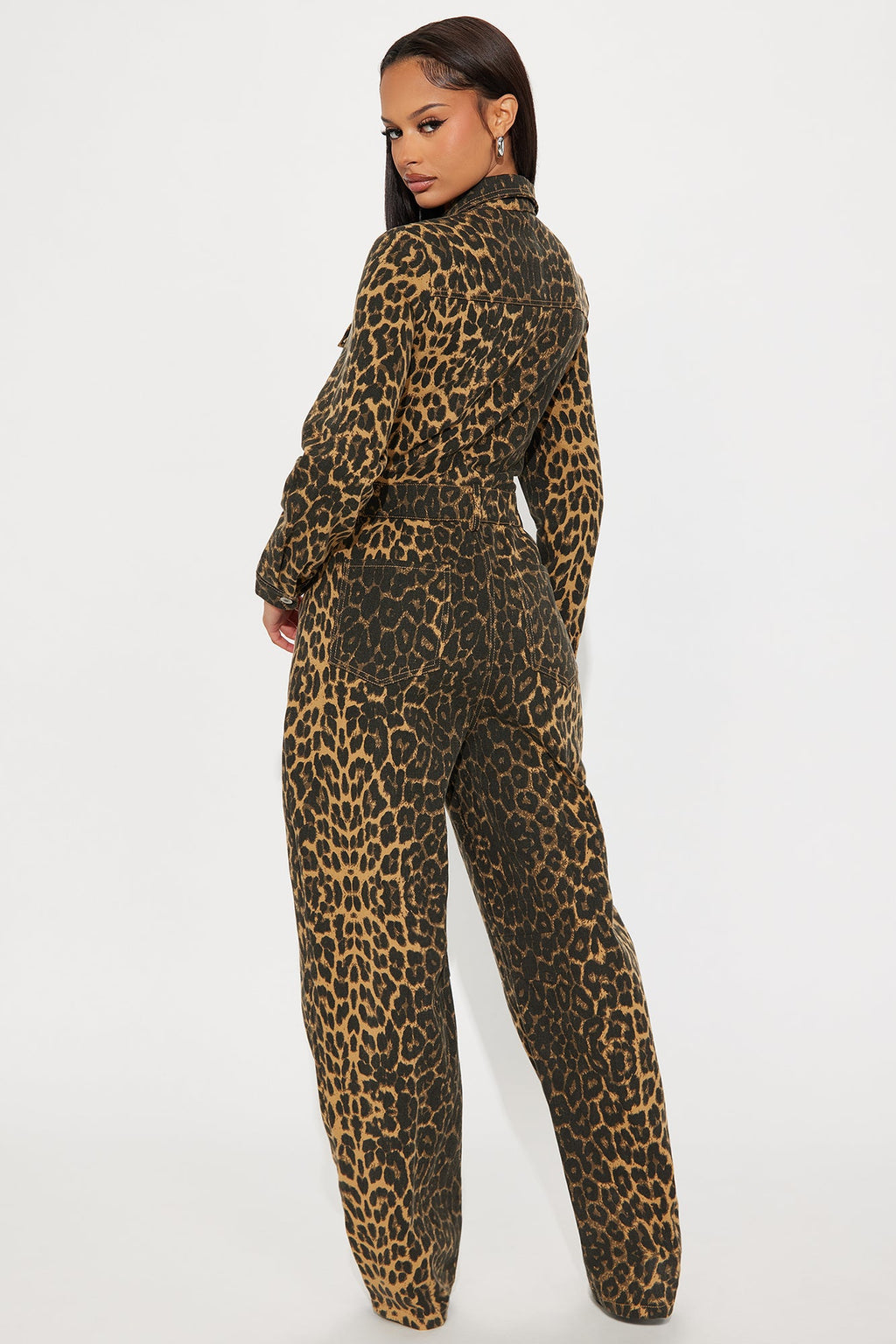 Thrill Seeker Barrel Leg Jumpsuit - Leopard
