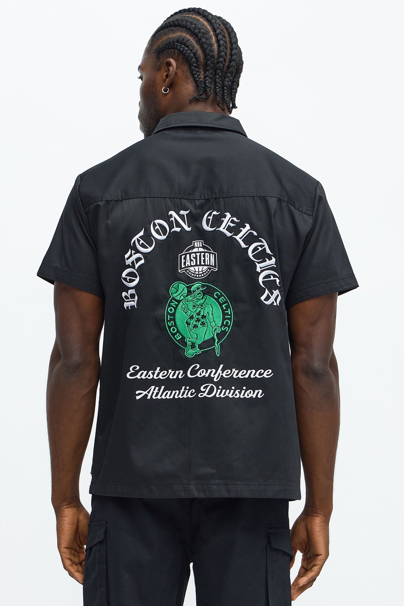 Celtics Regular Fit Button Up Shirt - Black