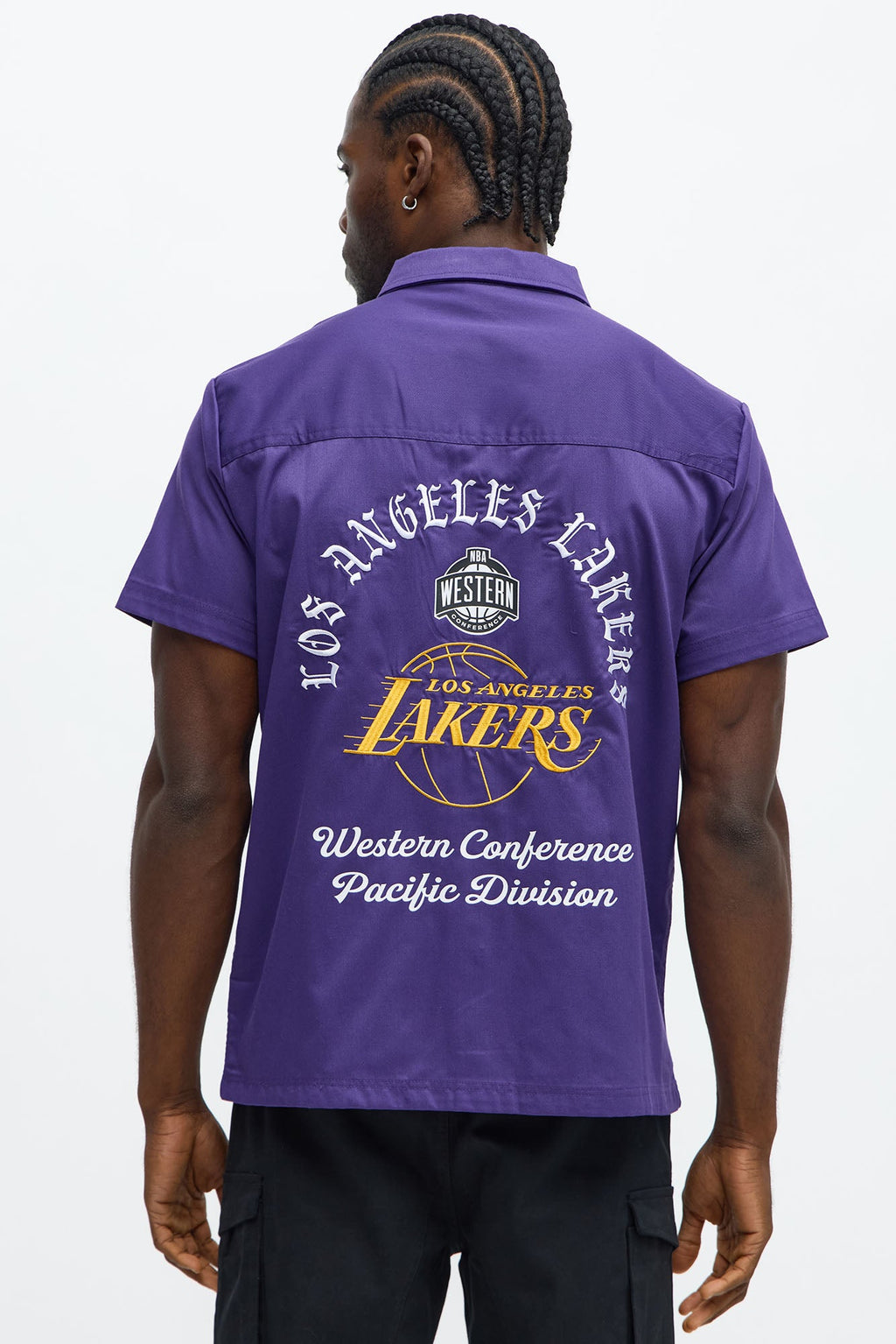 Lakers Regular Fit Button Up Shirt - Purple