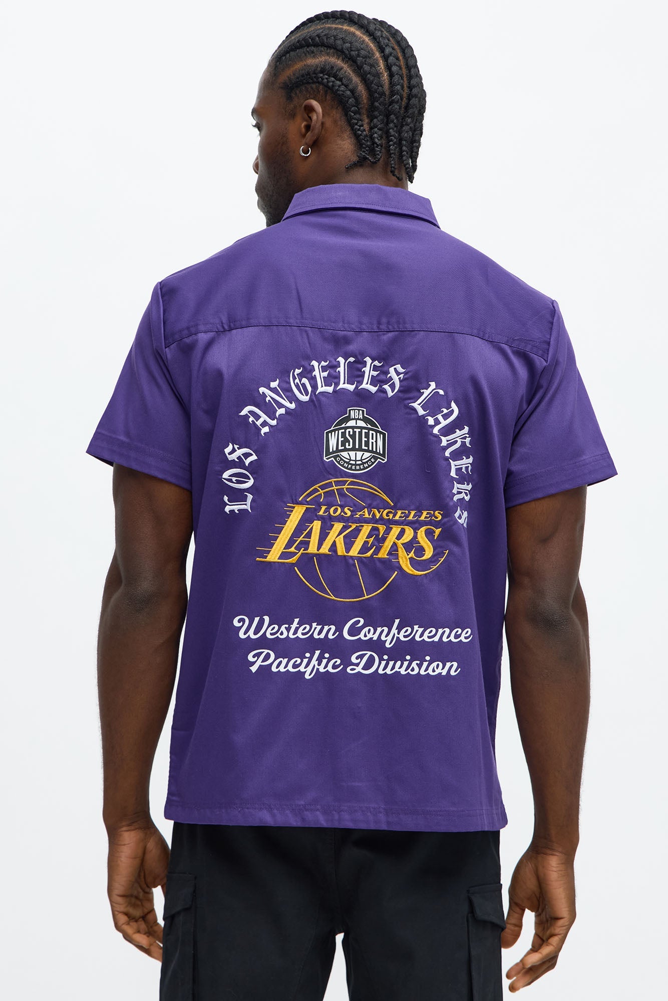 Lakers Regular Fit Button Up Shirt - Purple