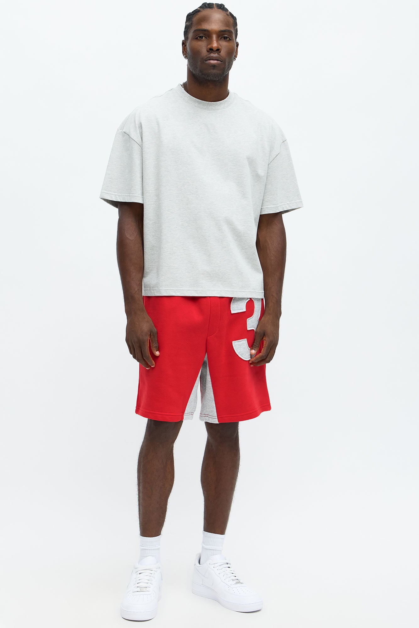 Premium Boxy Cropped Soft Cotton Tee - Heather Grey