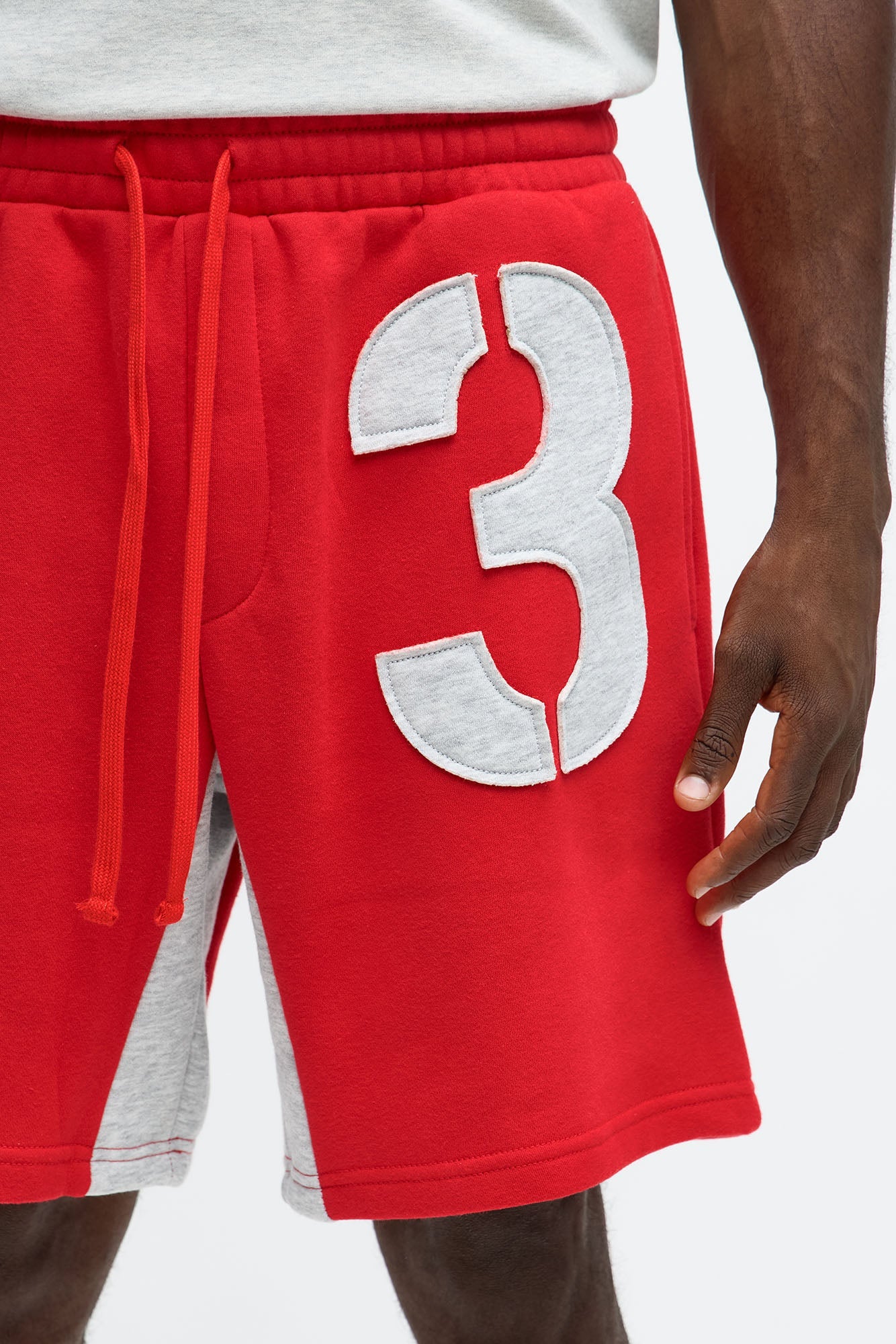 Tyson Relaxed Number 3 Shorts - Red/combo