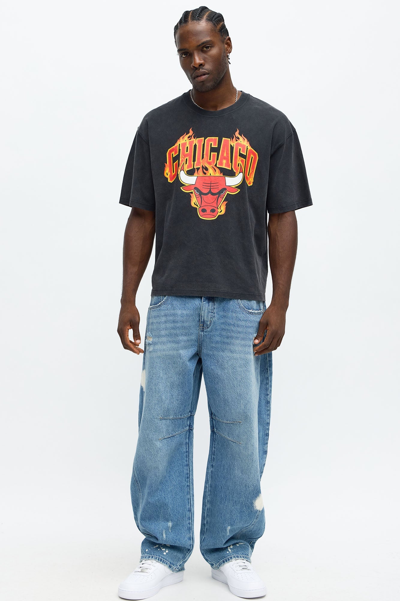 Bulls Slam Jam Oversized Short Sleeve Tee - Black