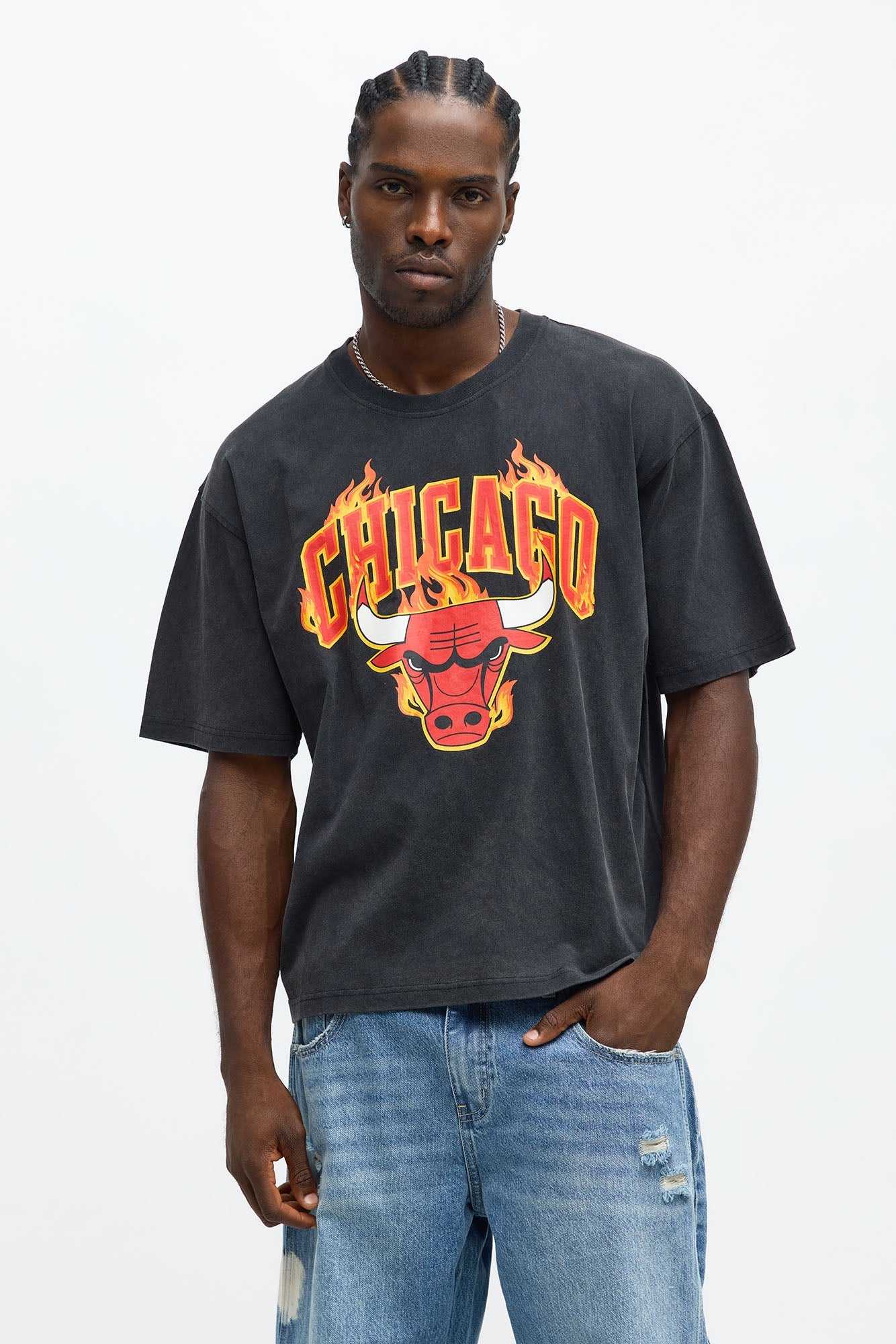 Bulls Slam Jam Oversized Short Sleeve Tee - Black