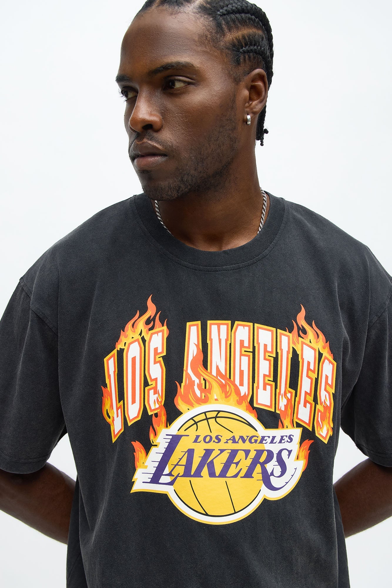 Lakers Slam Jam Oversized Short Sleeve Tee - Black