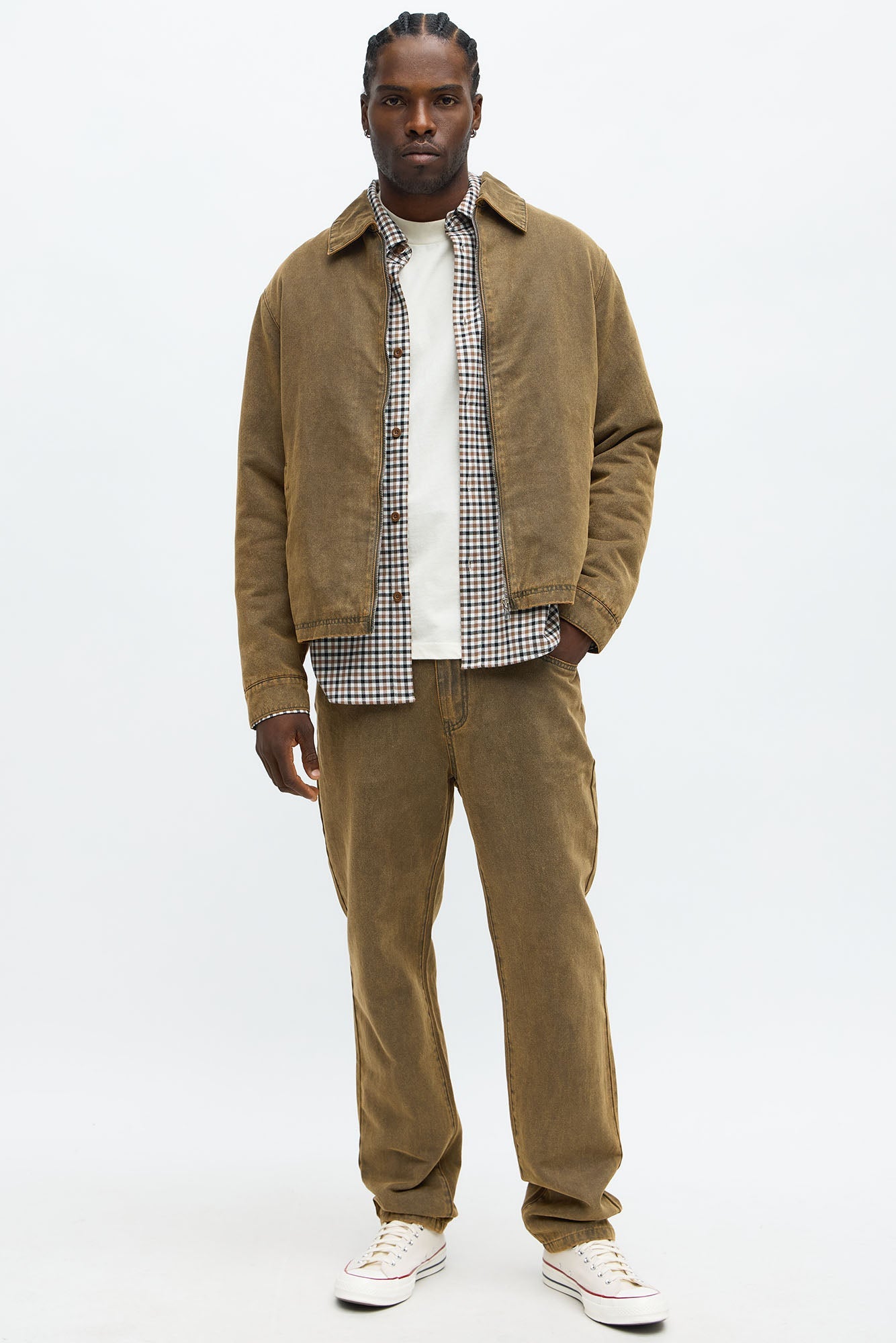 Slim Flocked Up Pant - Brown/combo