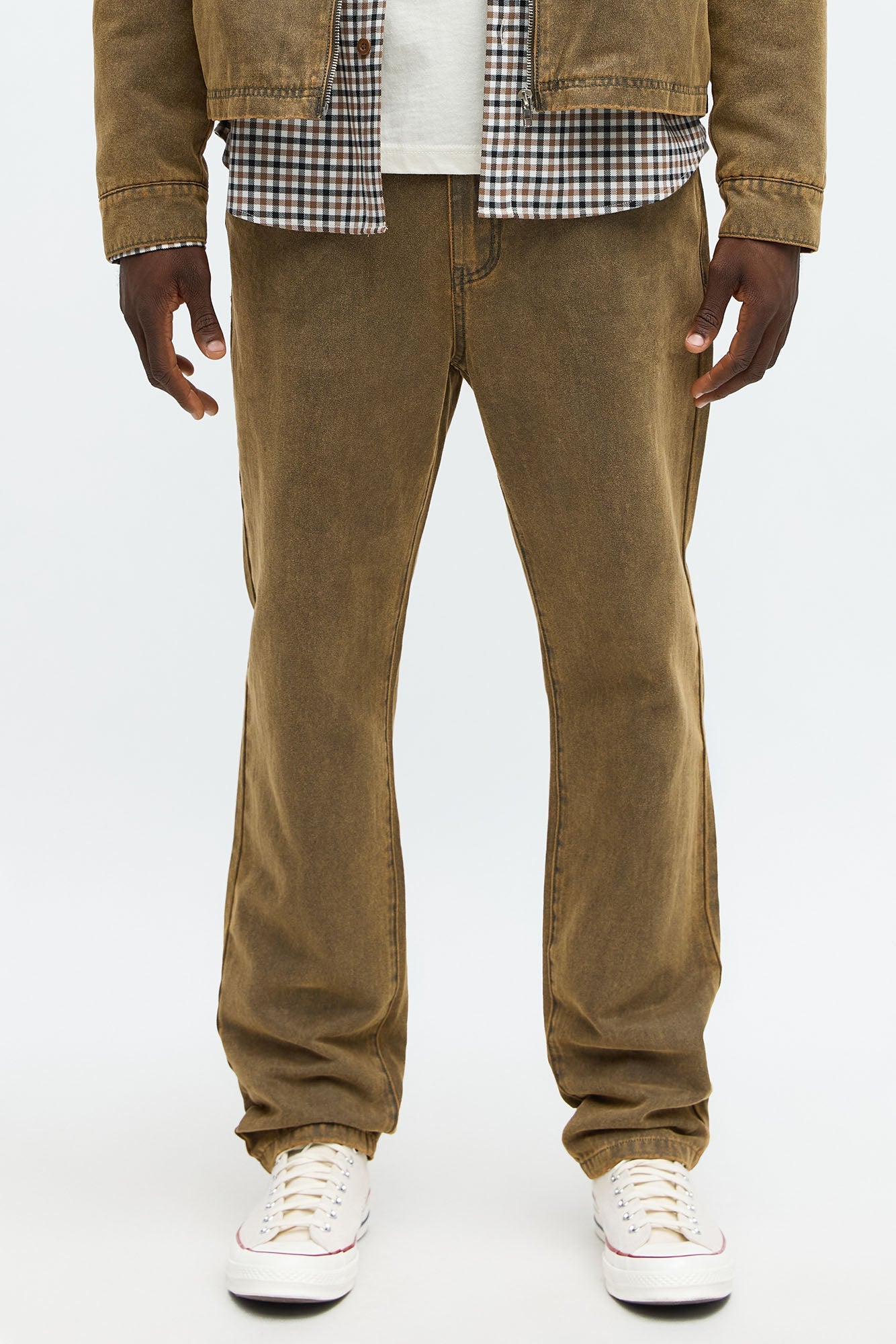 Slim Flocked Up Pant - Brown/combo