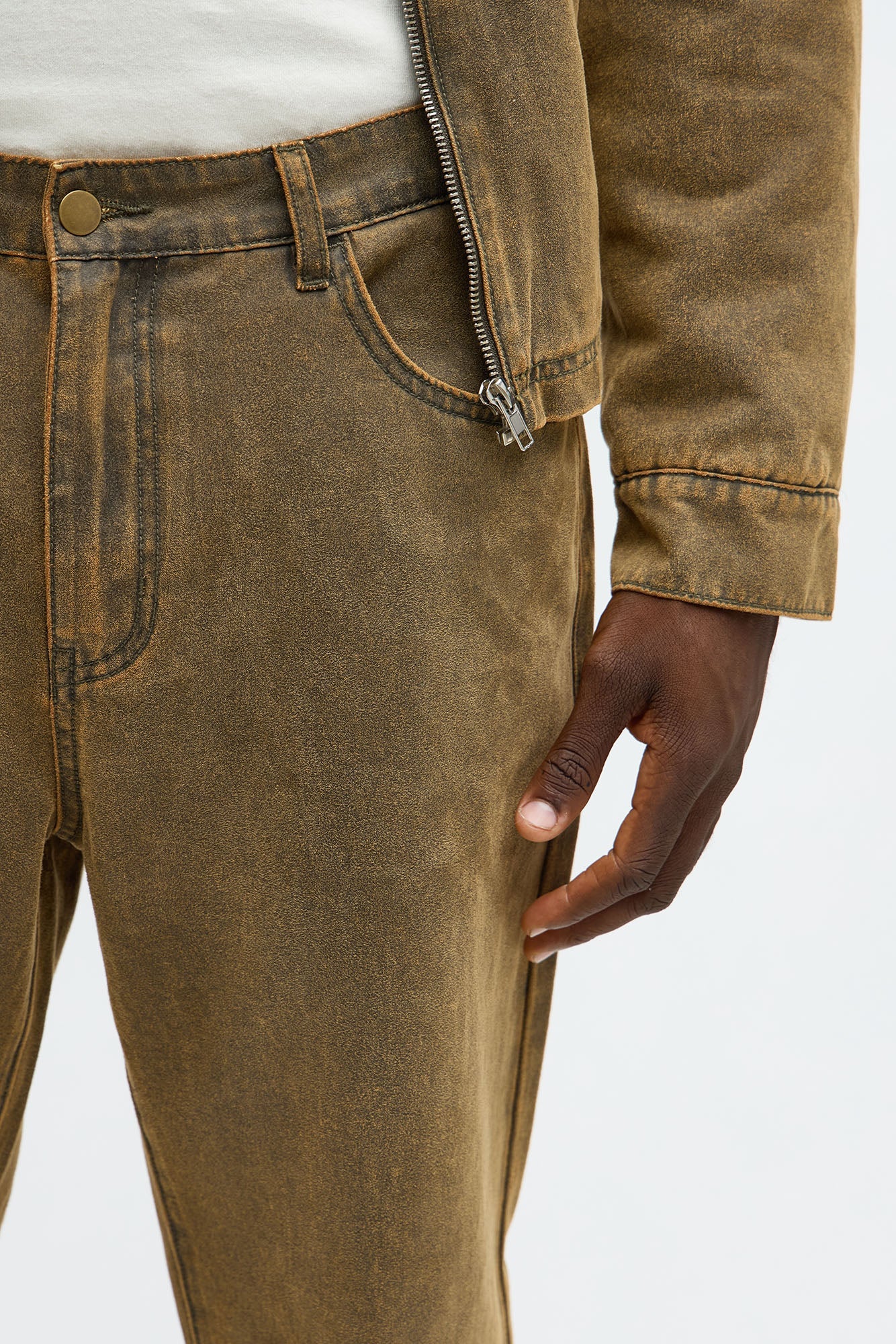 Slim Flocked Up Pant - Brown/combo