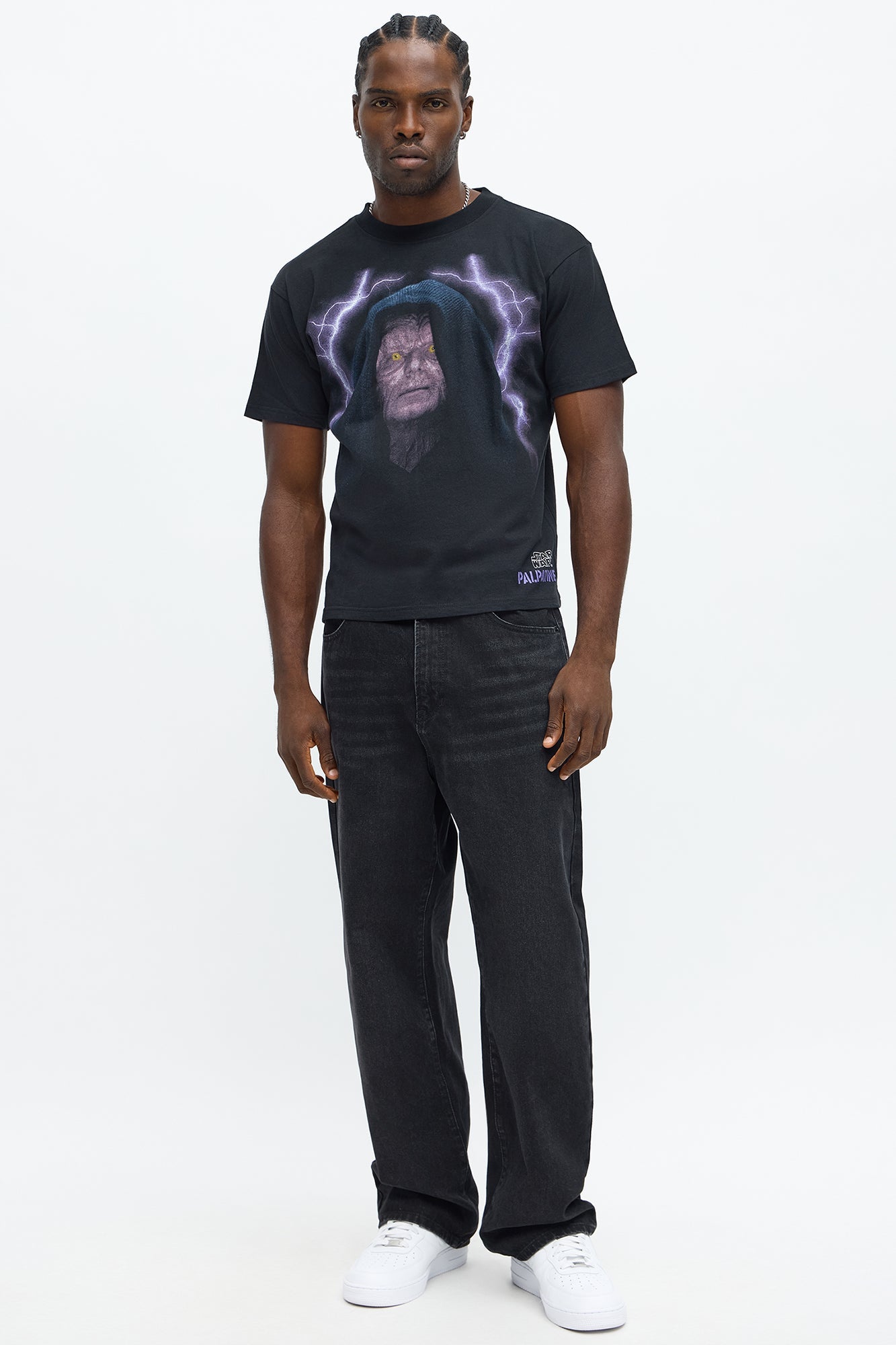 Star Wars All Hail Palpatine Oversized Short Sleeve Tee - Black