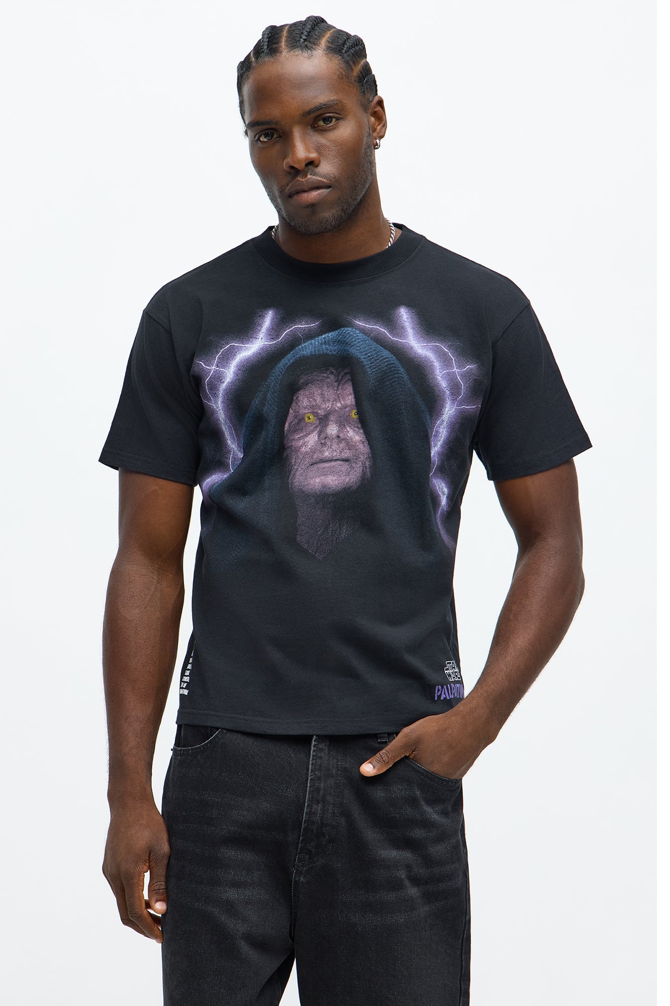 Star Wars All Hail Palpatine Oversized Short Sleeve Tee - Black