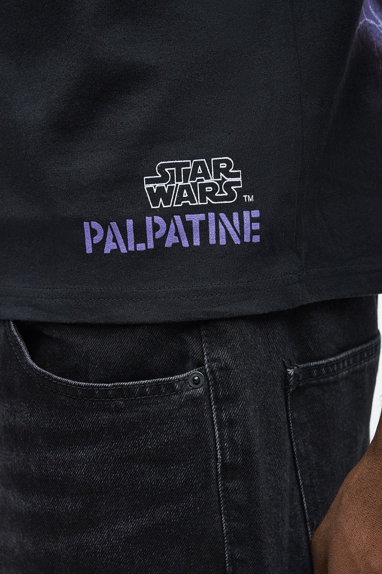 Star Wars All Hail Palpatine Oversized Short Sleeve Tee - Black