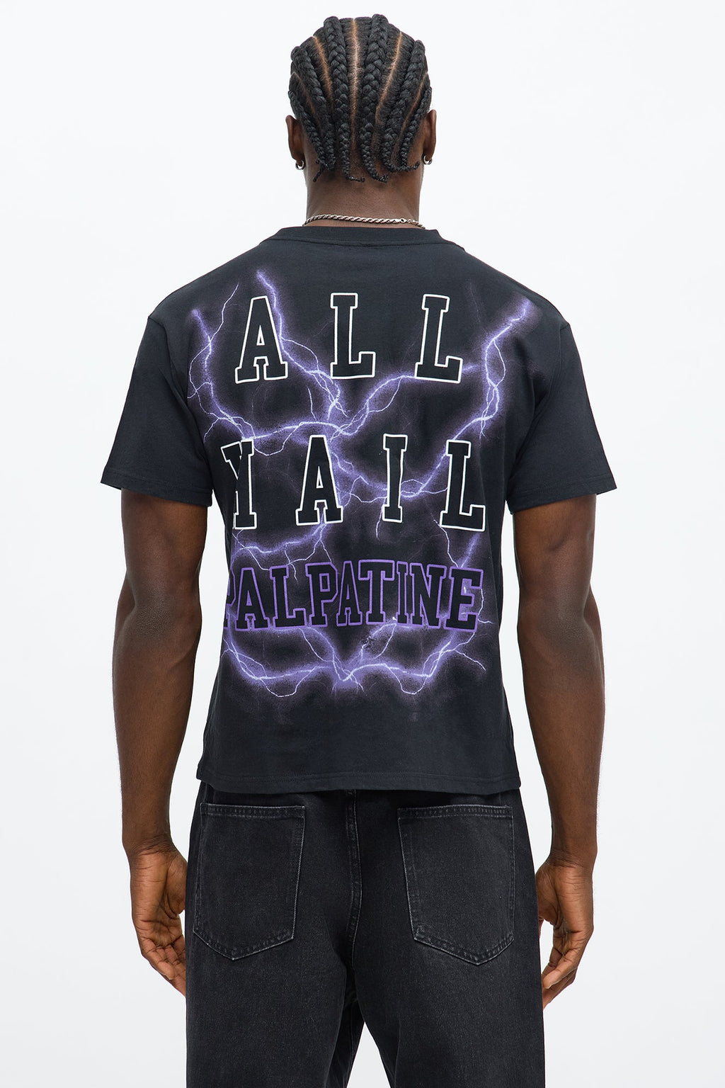 Star Wars All Hail Palpatine Oversized Short Sleeve Tee - Black