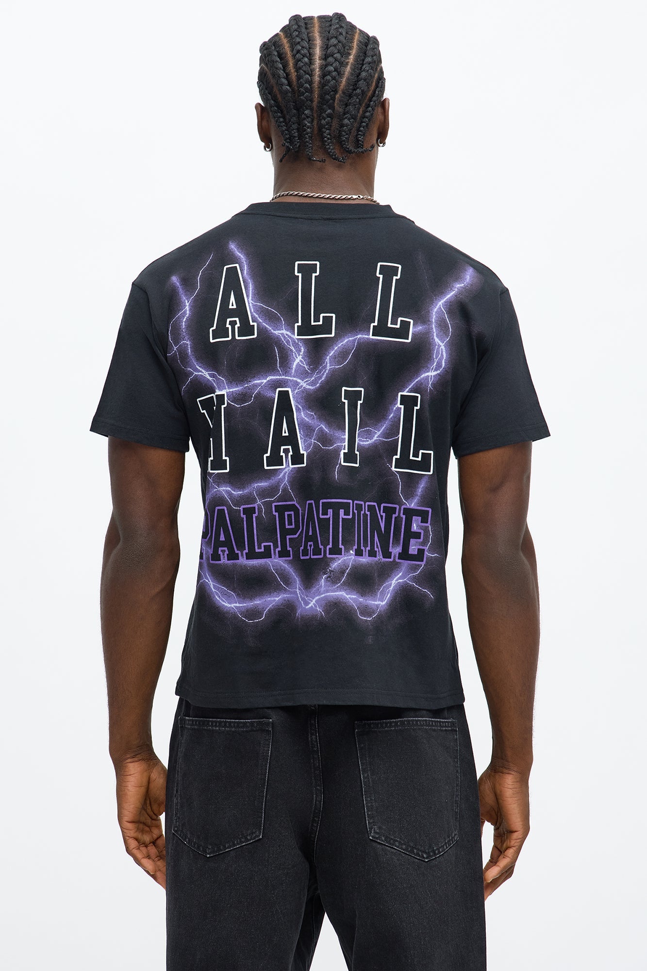 Star Wars All Hail Palpatine Oversized Short Sleeve Tee - Black